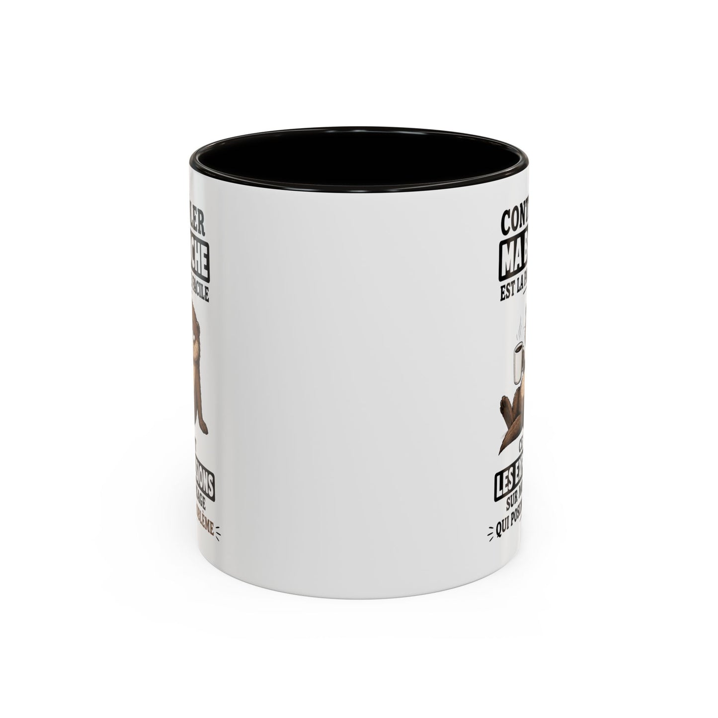 Mug Humoristique – Tasse Loutre Blasée – Cadeau Original Homme et Femme, Collègue, Ami, Famille – 325 ml Noir Bleu Rouge