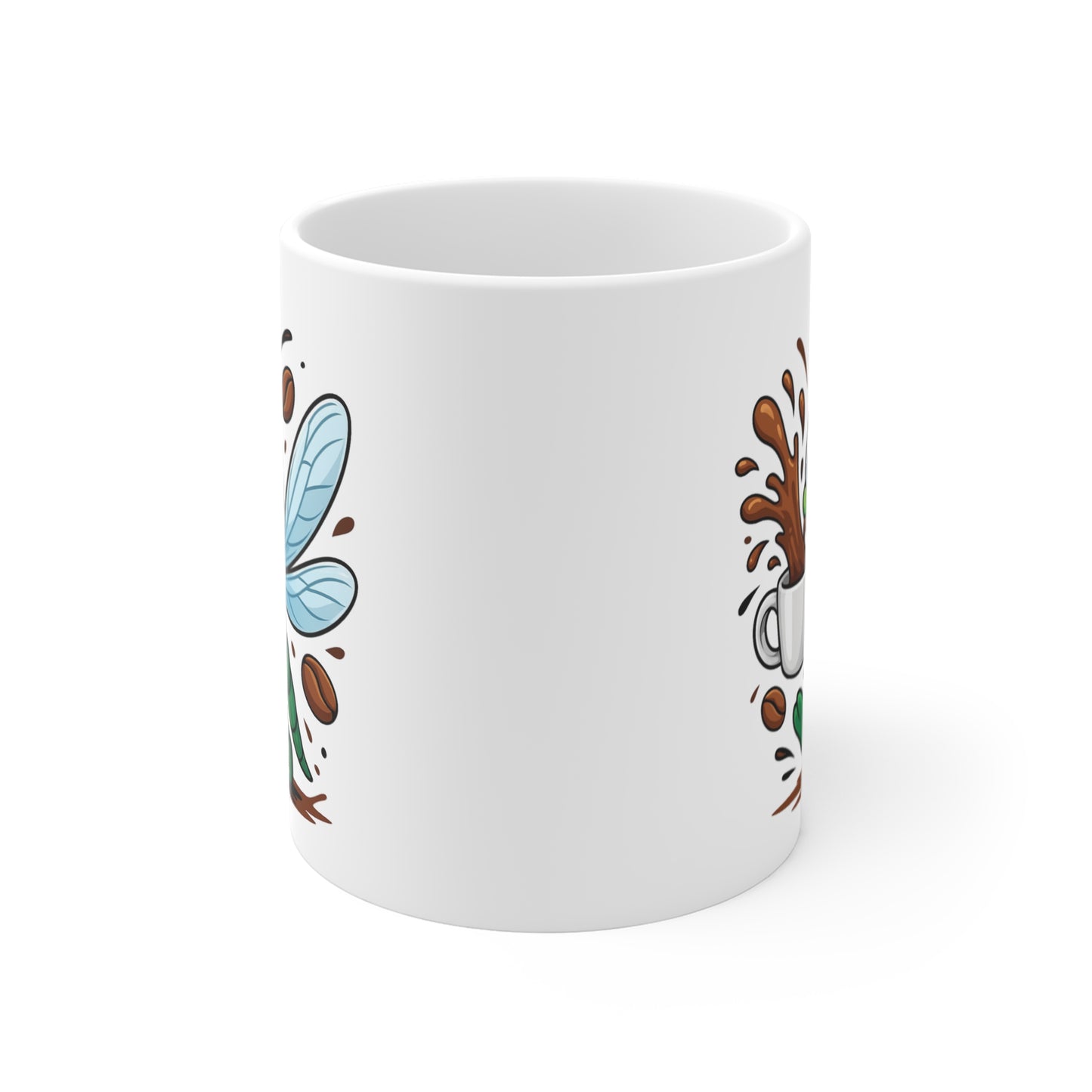 Mug Libellule Café – Tasse Insecte Mignon et Coloré – Design Cartoon Énergique 325ml – Cadeau Original Nature et Café