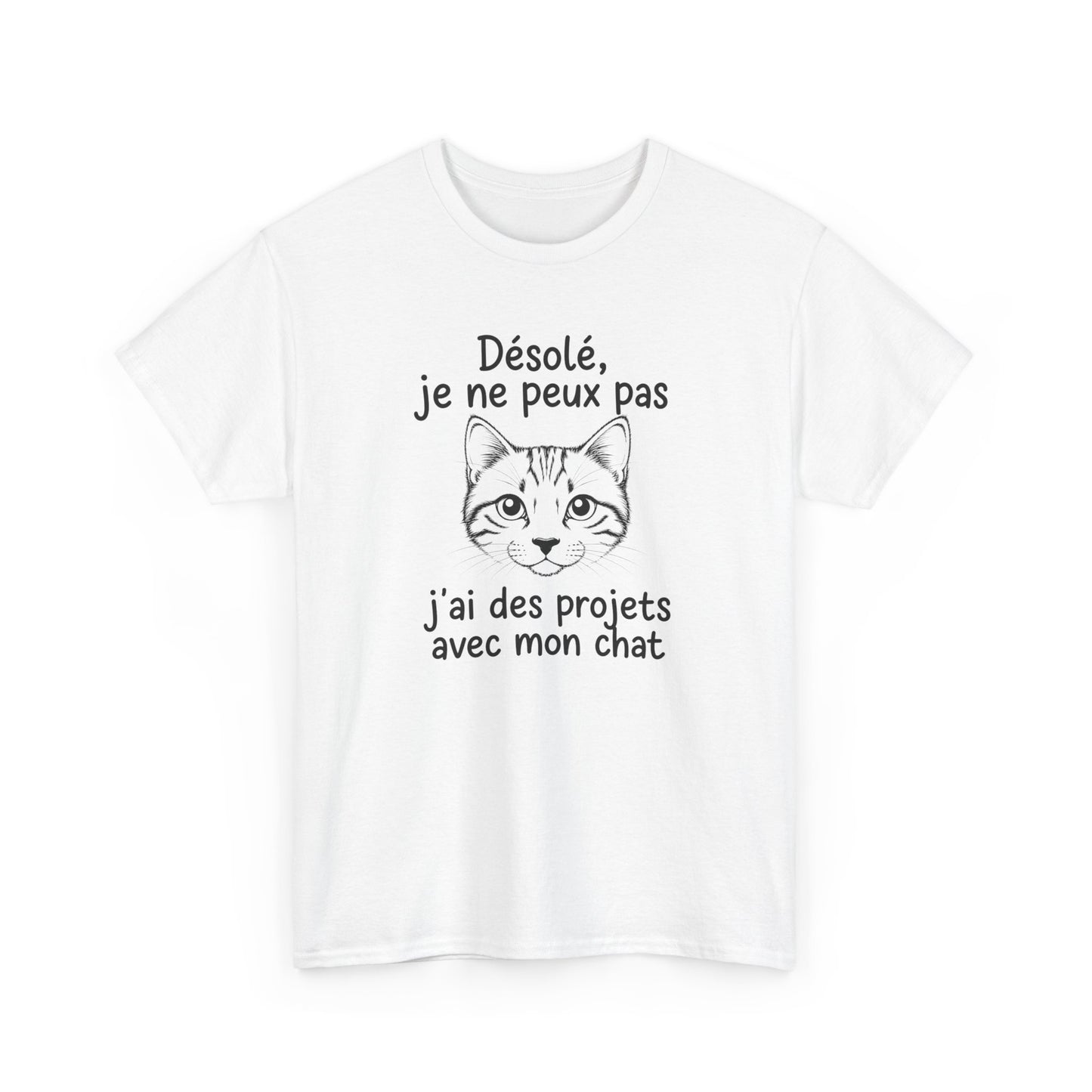 Tee Shirt Chat Homme Femme – Humour Amoureux des Chats – Idée Cadeau Drôle Propriétaire de Chat Passion Félin
