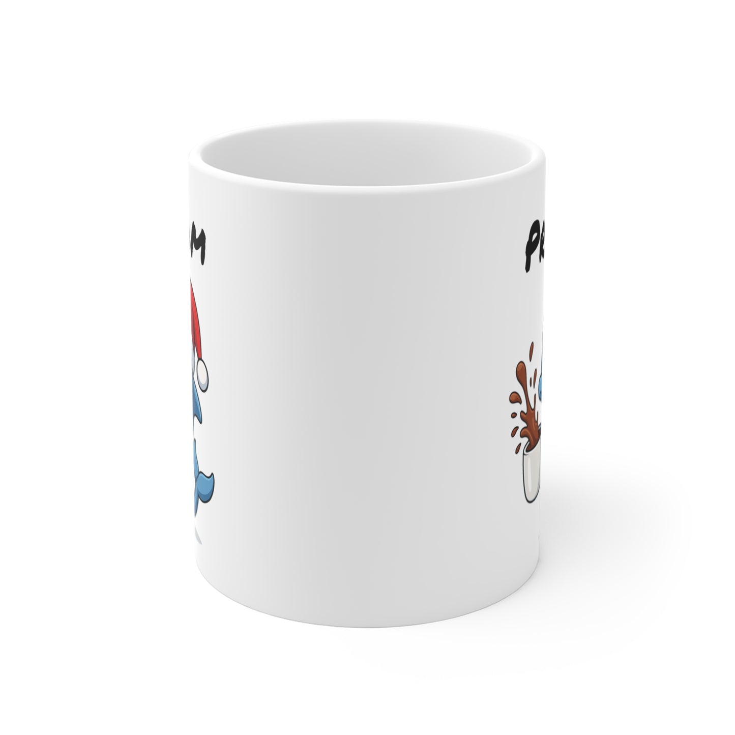 Tasse Personnalisable Dauphin Noël – Mug Prénom Céramique 325ml – Cadeau Fêtes Mignon