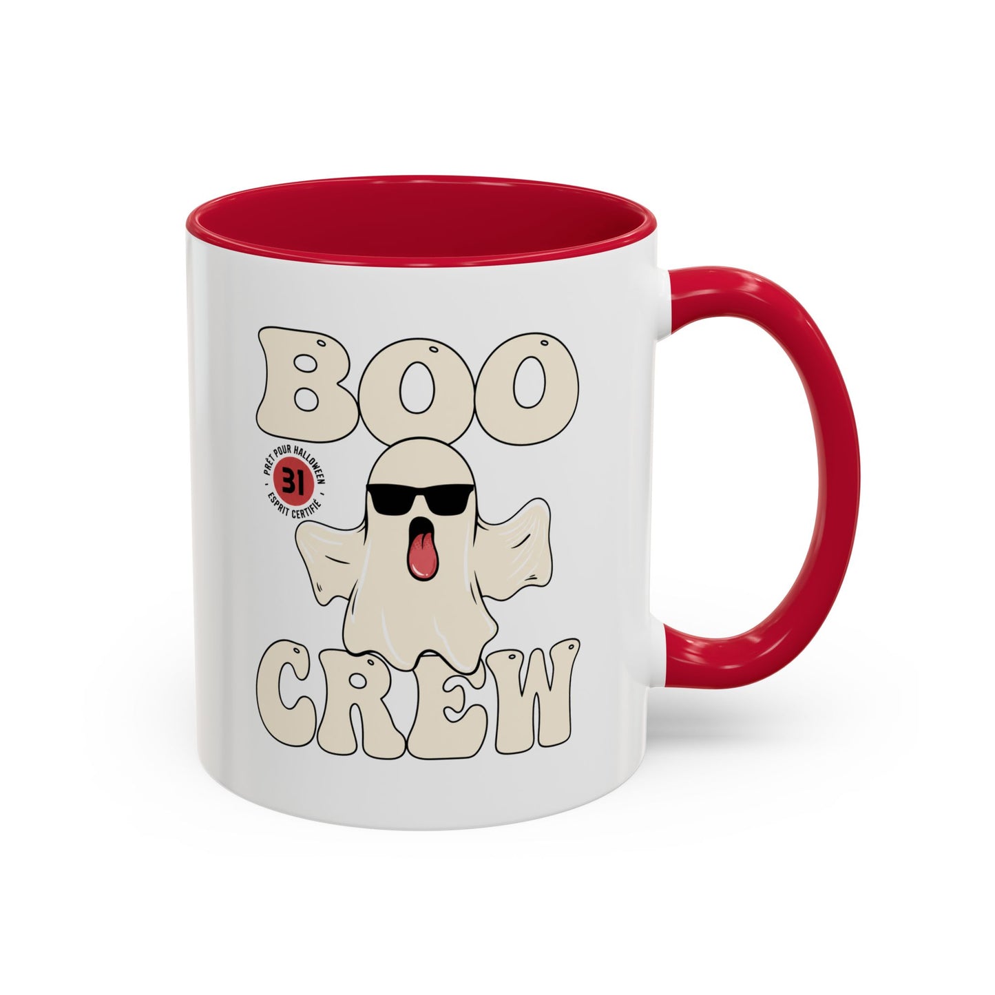 Mug Halloween Fantôme – Tasse Boo Crew – Cadeau Original Homme et Femme, Décoration Effrayante Humour Noir Bleu Rouge