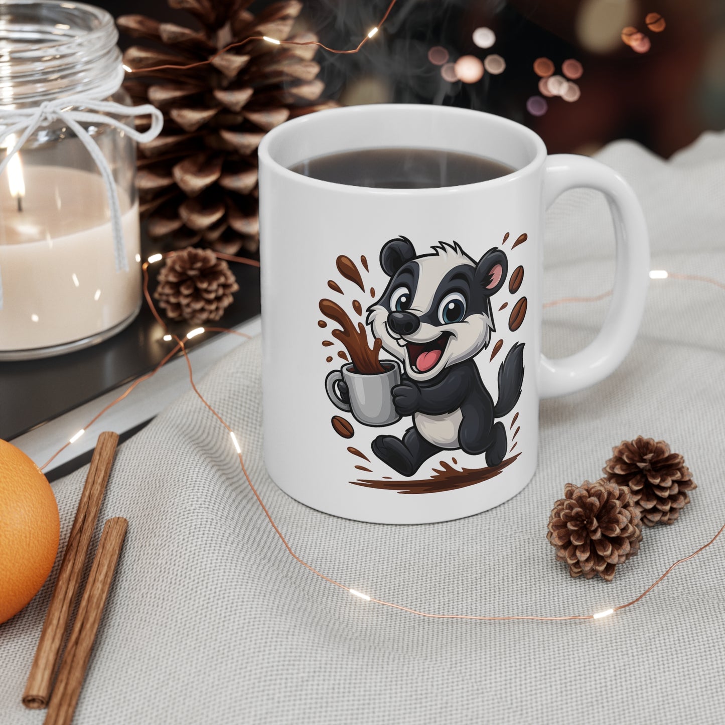 Tasse Blaireau Amusant – Mug Café Cartoon Céramique 325ml – Cadeau Original Animal Mignon