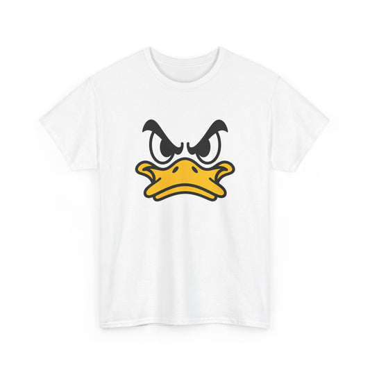 T-Shirt Canard Humoristique Homme Femme – Tee Shirt Visage Colère Minimaliste – Cadeau Drôle Noir Blanc Gris