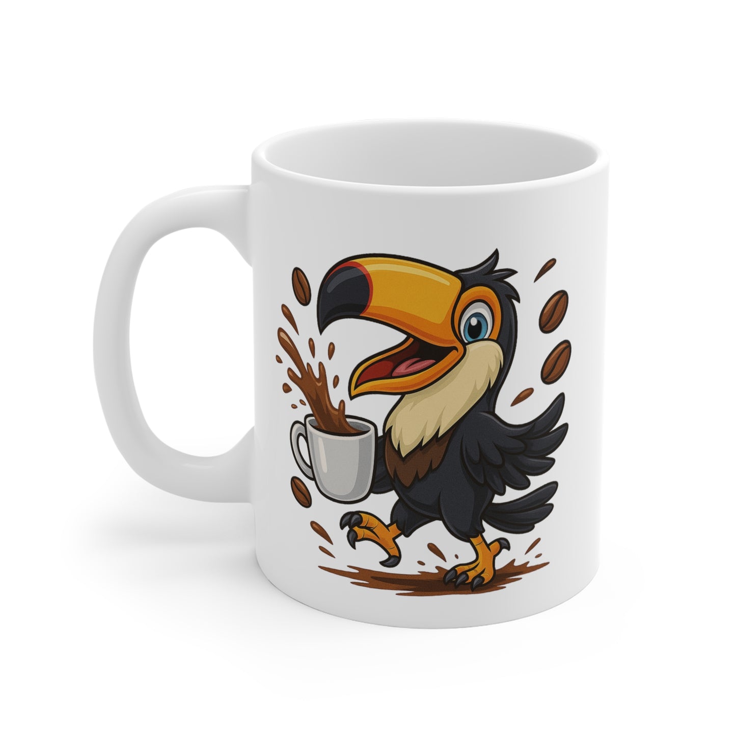 Tasse Toucan Café – Mug Oiseau Tropical Cartoon Rigolo Céramique 325ml – Cadeau Animal Exotique