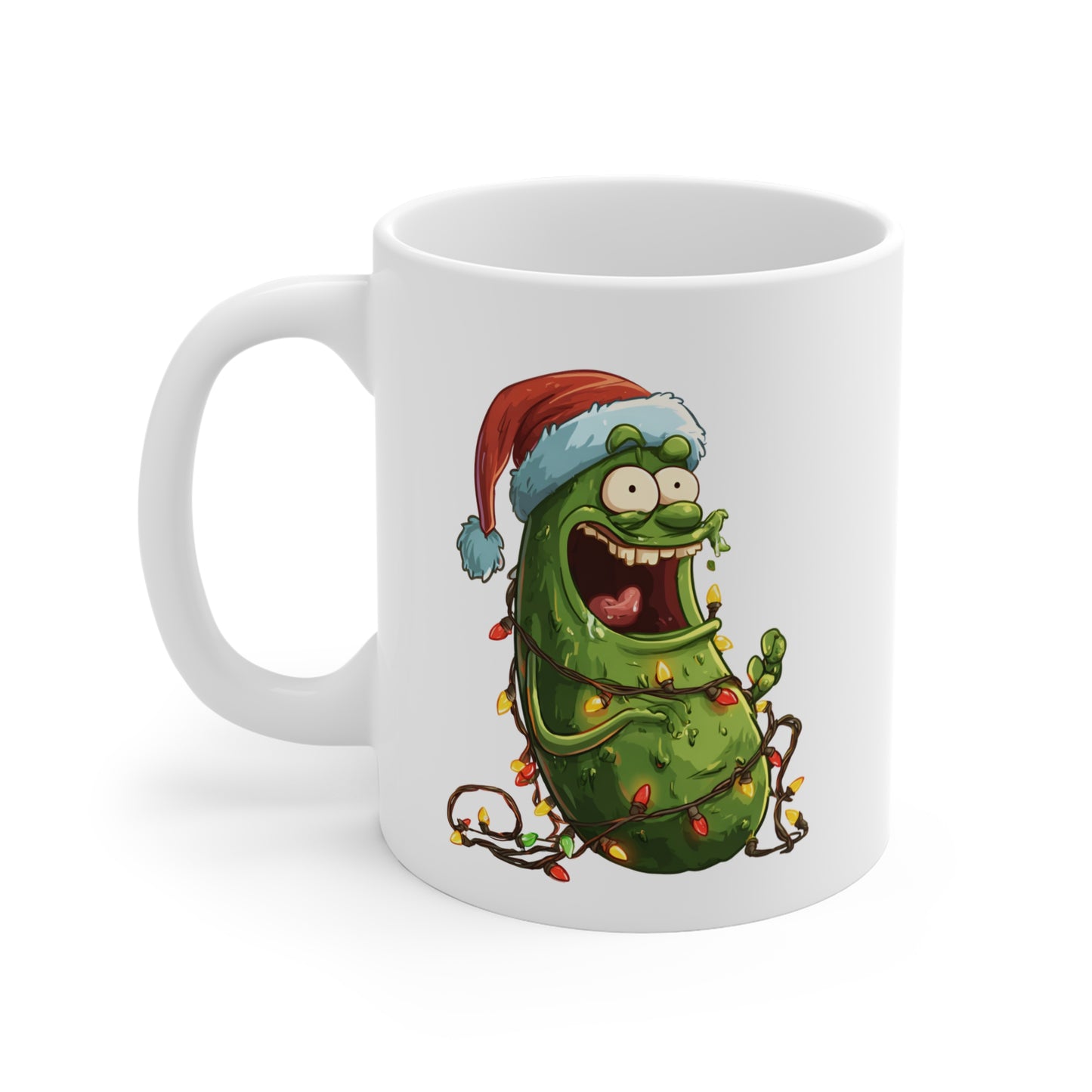 Mug Cornichon de Noël Illuminé – Tasse Humour Festif et Drôle – Cadeau Original Père Noël Céramique 325ml