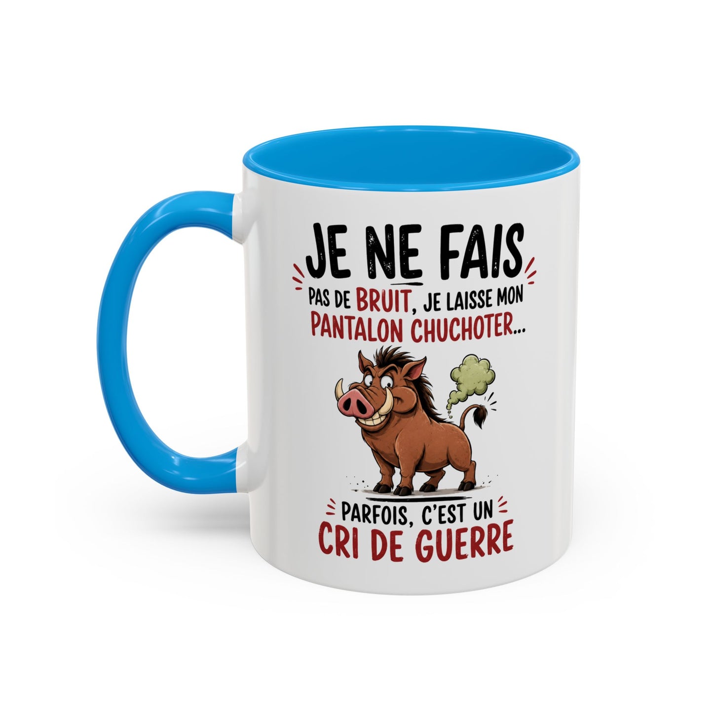 Tasse Je Ne Fais Pas de Bruit Je Laisse Mon Pantalon Chuchoter – Mug Humour Sanglier – Cadeau Homme Femme 325ml