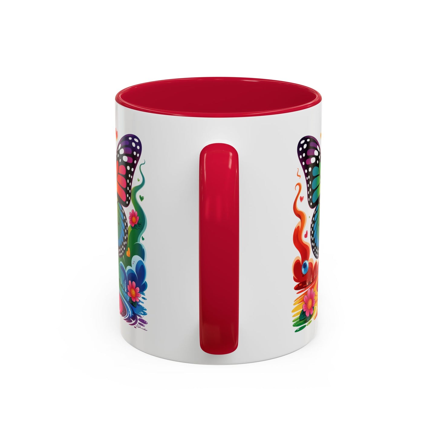 Mug Papillon Multicolore – Tasse Arc-en-Ciel Nature Féérique – Cadeau Artistique et Coloré – Céramique 325ml