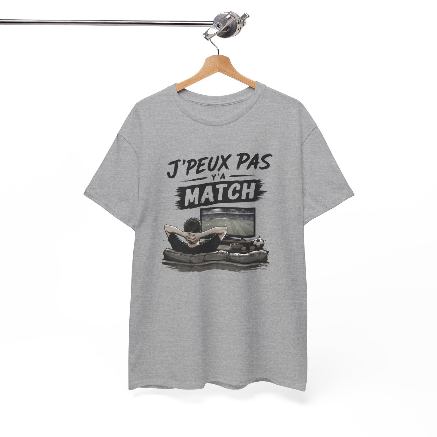 Tee Shirt Homme Football Supporter Cadeau Humour Match Fan de Foot Passion Football Télévision