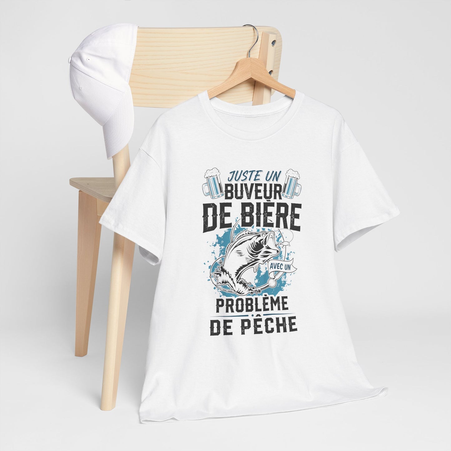 T-Shirt Pêche Homme – Cadeau Pêcheur Humour Bière – Passion Poisson Canne à Pêche – Idée Cadeau Papa Pêcheur Anniversaire