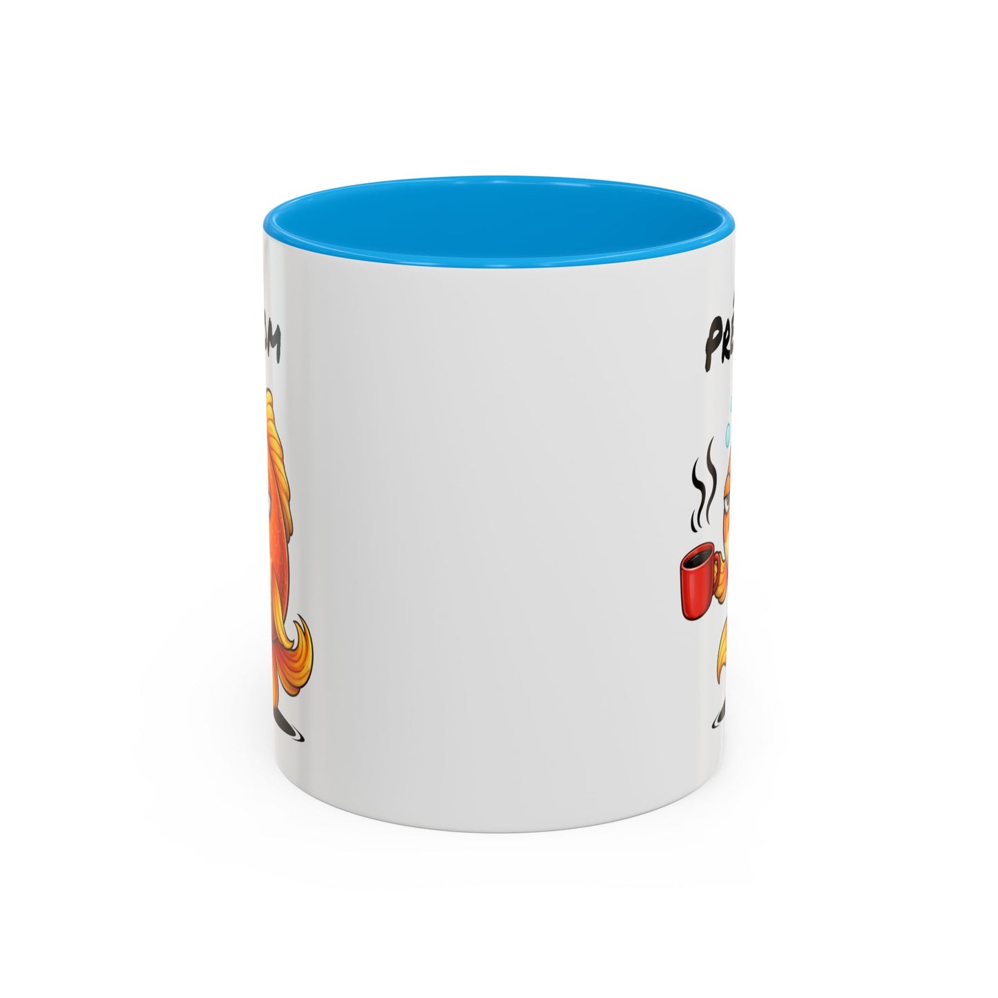 Mug Poisson Rouge Fatigué Personnalisable 325ml – Tasse Café Humour Animal Mignon Drôle Réveil
