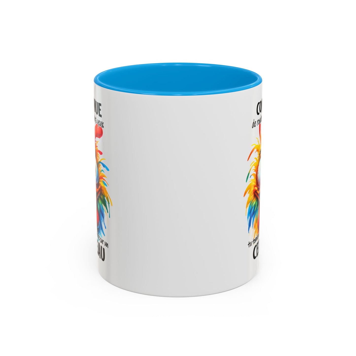 Tasse Continue De Rouler Des Yeux Tu Tomberas Peut-Être Sur Un Cerveau – Mug Humour Drôle Cartoon 325ml