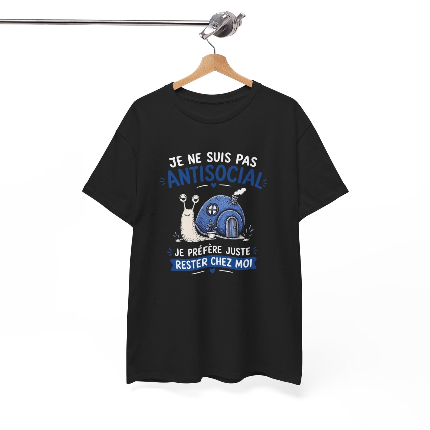 T-Shirt Humour Introverti Je Ne Suis Pas Antisocial – Rester Chez Moi – Tee Shirt Drôle Homme Femme