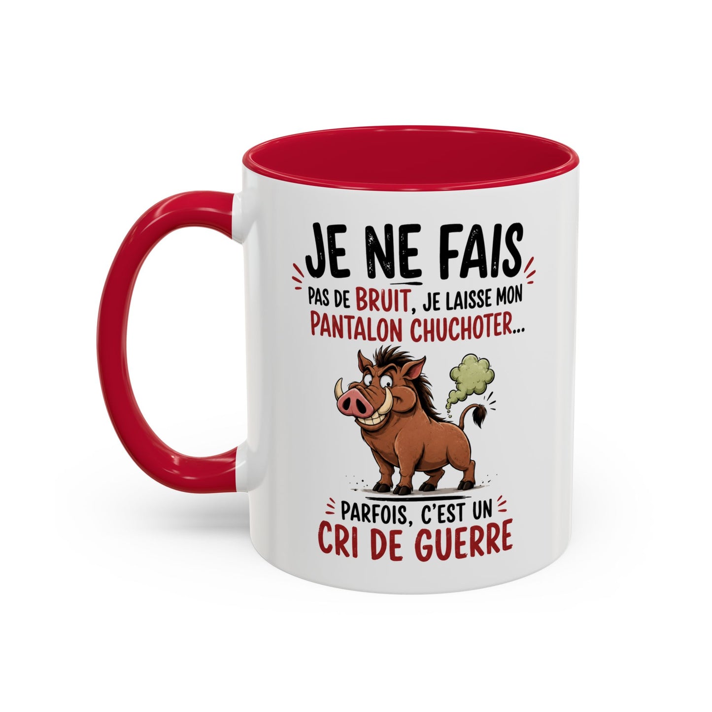 Tasse Je Ne Fais Pas de Bruit Je Laisse Mon Pantalon Chuchoter – Mug Humour Sanglier – Cadeau Homme Femme 325ml