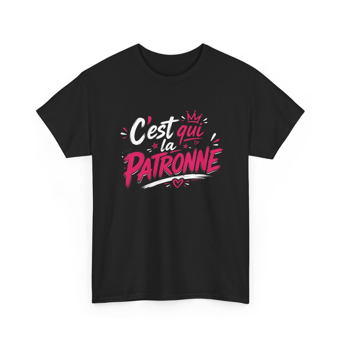 T-Shirt Femme Humour Patronne – C’est Qui La Patronne – Tee Shirt Girl Boss Rose – Cadeau Femme Drôle