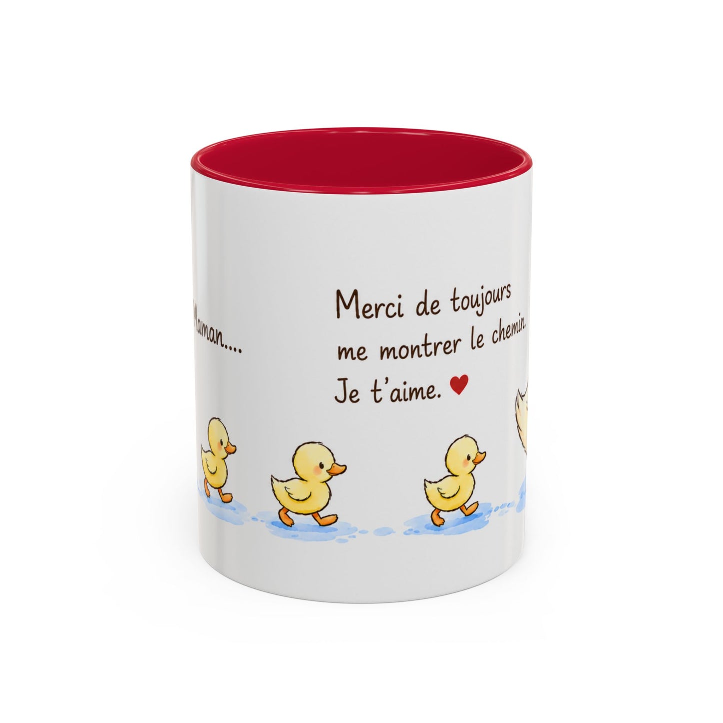 Tasse Bonjour Maman – Merci de Toujours Me Montrer le Chemin – Mug Canards Aquarelle Cadeau Maman 325ml