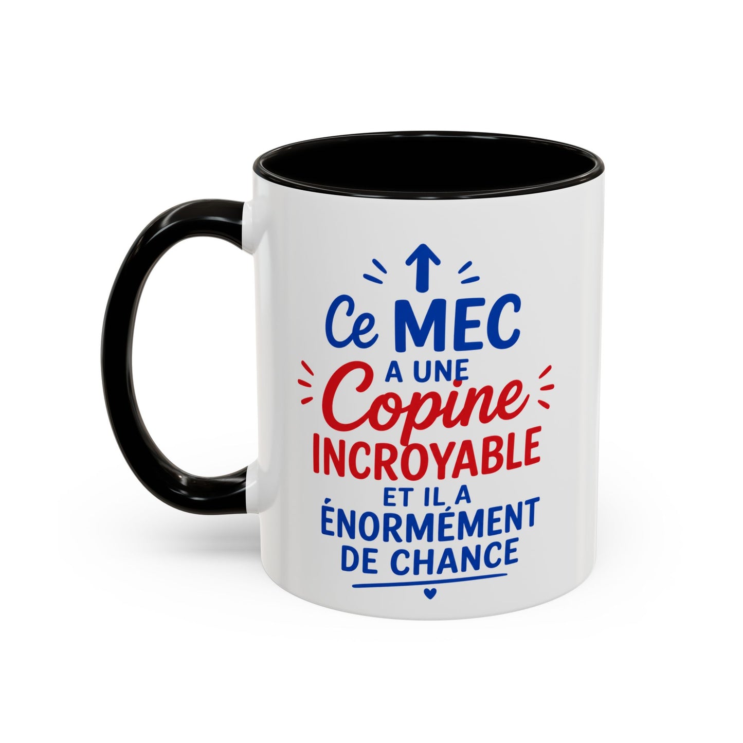 Tasse Ce Mec A Une Copine Incroyable Et Il A Énormément De Chance – Mug Humour Couple – Cadeau Petit Ami Amoureuse 325ml