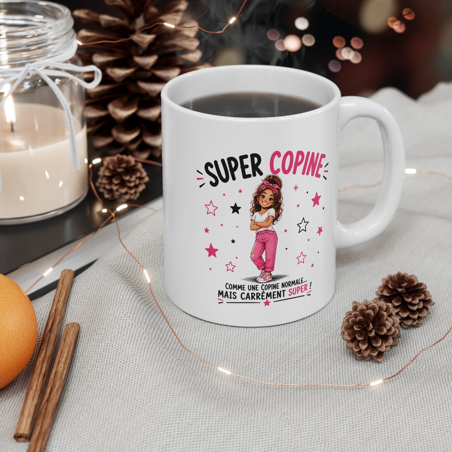 Mug Super Copine – Tasse Humoristique pour Amie – Idée Cadeau Originale pour une Super Copine – Anniversaire Noël Amitié