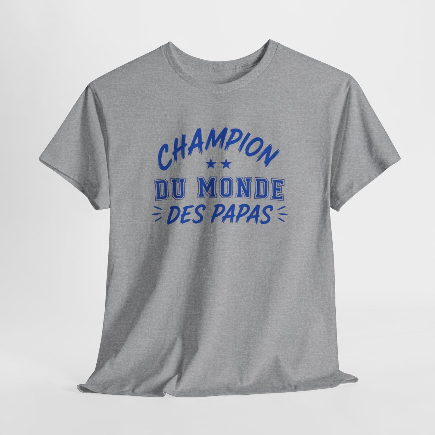 T-Shirt Papa Humour – Champion du Monde des Papas – Tee Shirt Drôle Homme Cadeau Papa