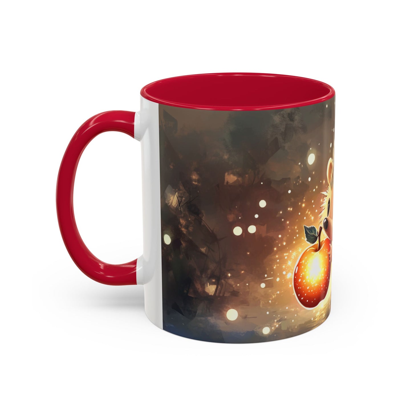 Mug Hérisson Kawaii – Tasse Hérisson Mignon avec Pomme Lumineuse – Cadeau Animal Cute 325ml