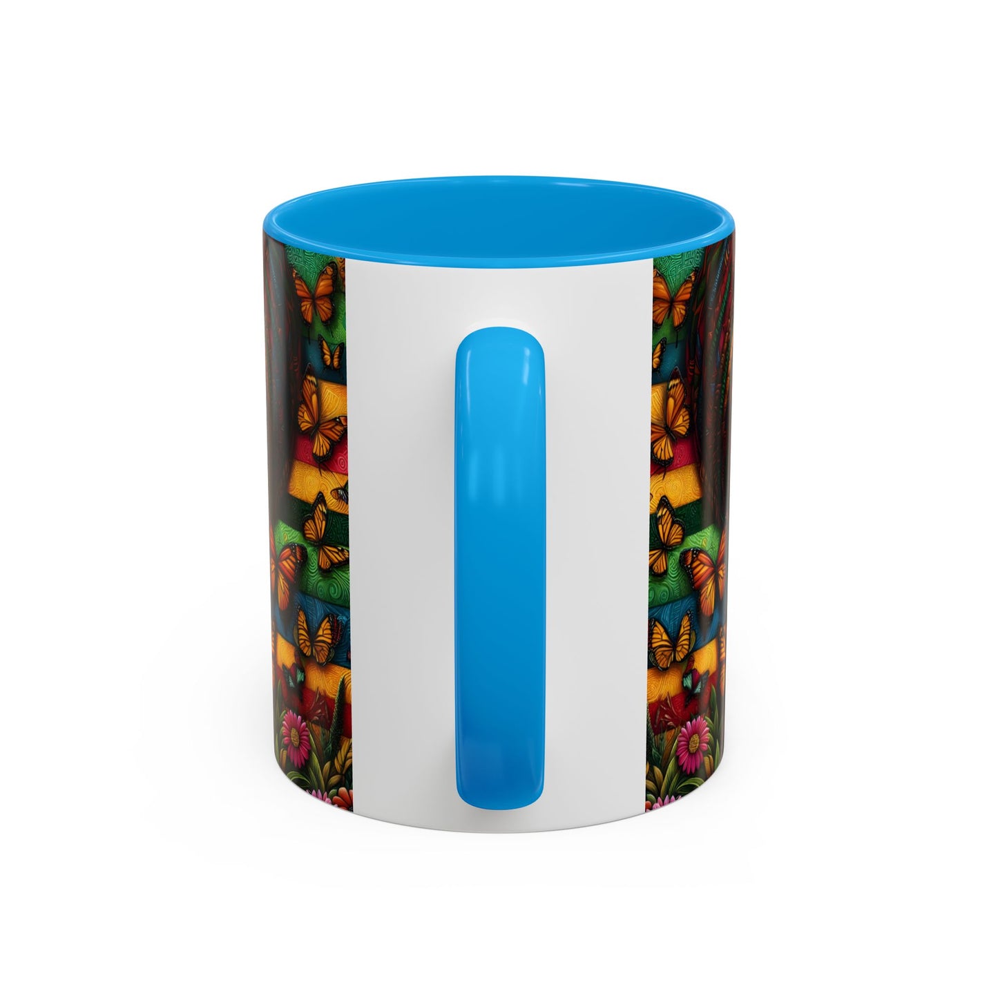 Mug Femme Afro Art Coloré – Tasse Portrait Afro avec Papillons et Motifs Tropicaux – Design Bohème 325ml