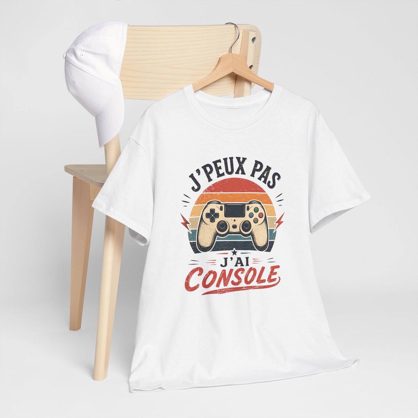 T-Shirt Gamer Humour Homme Femme – J’Peux Pas J’Ai Console – Tee Shirt Jeux Vidéo Vintage