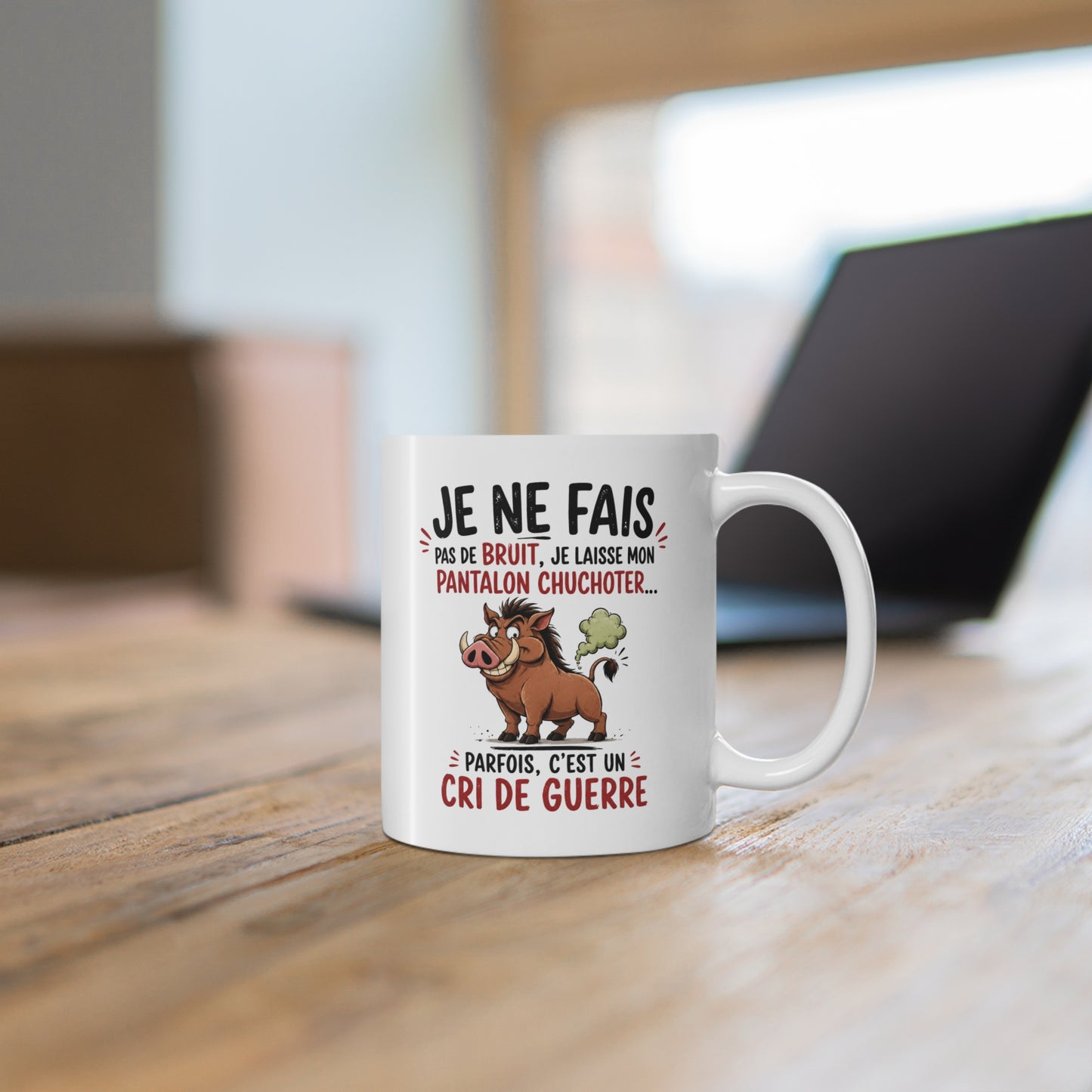 Tasse Humour Prout Sanglier – Je Ne Fais Pas De Bruit Je Laisse Mon Pantalon Chuchoter – Mug Drôle Homme Femme 325ml
