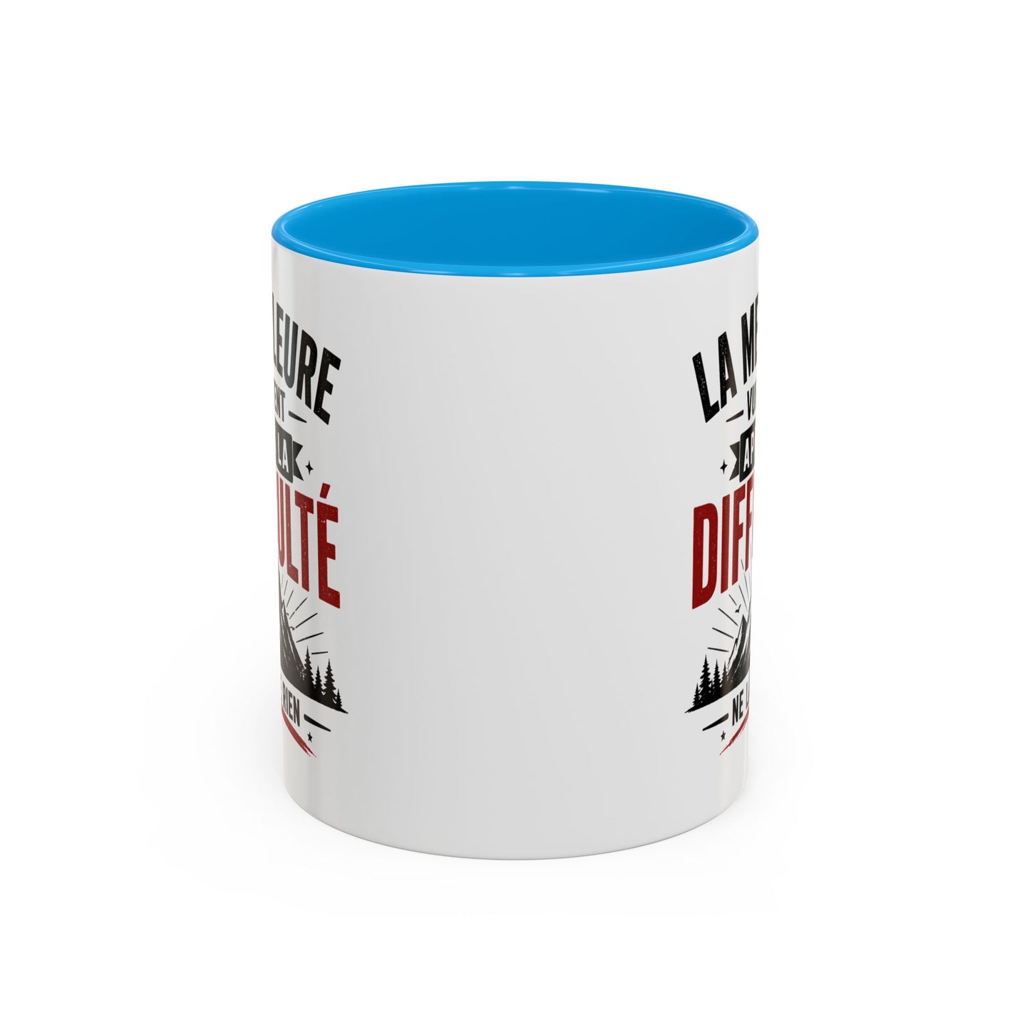 Mug Citation Motivation – La Meilleure Vue Vient Après la Difficulté – Cadeau Inspirant Sport Dépassement de Soi 325ml