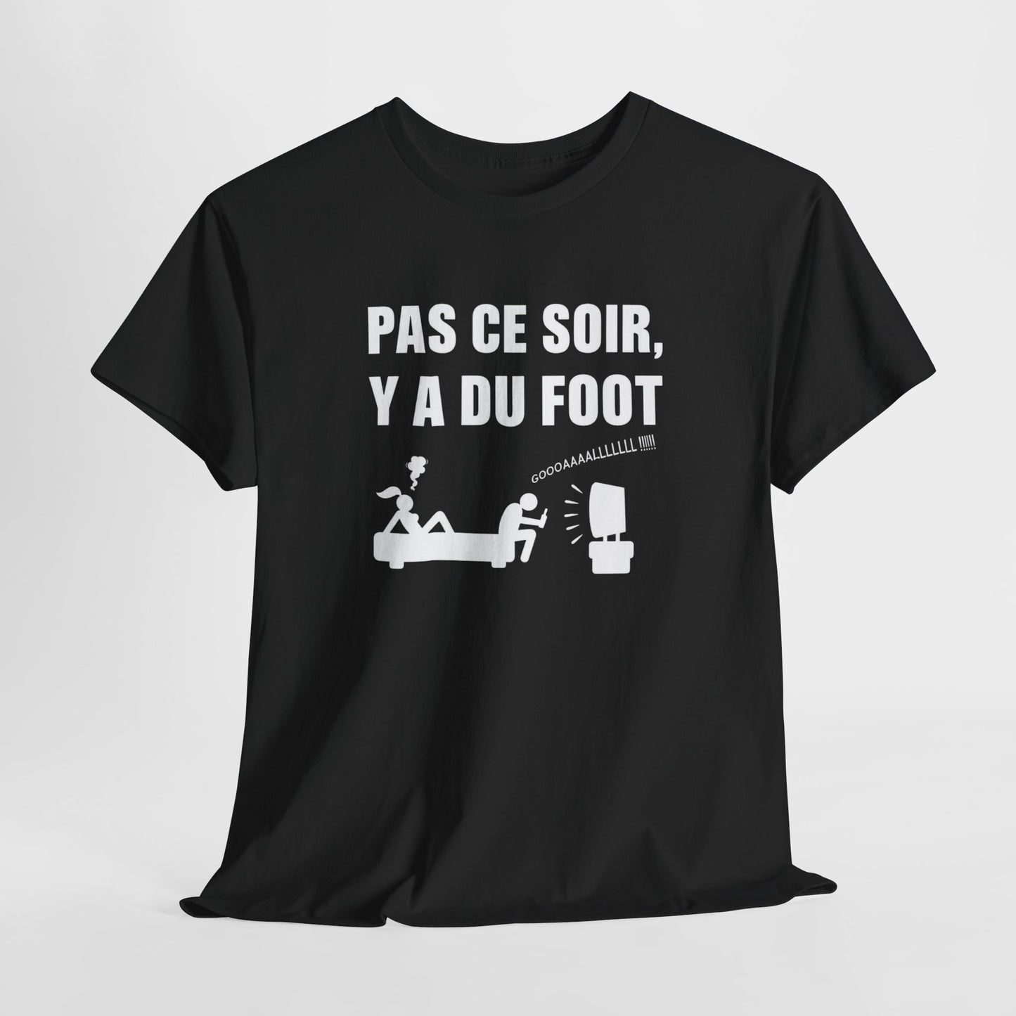 T-Shirt Foot Humour Homme – Pas Ce Soir Y A Du Foot – Cadeau Fan de Football Supporter Drôle