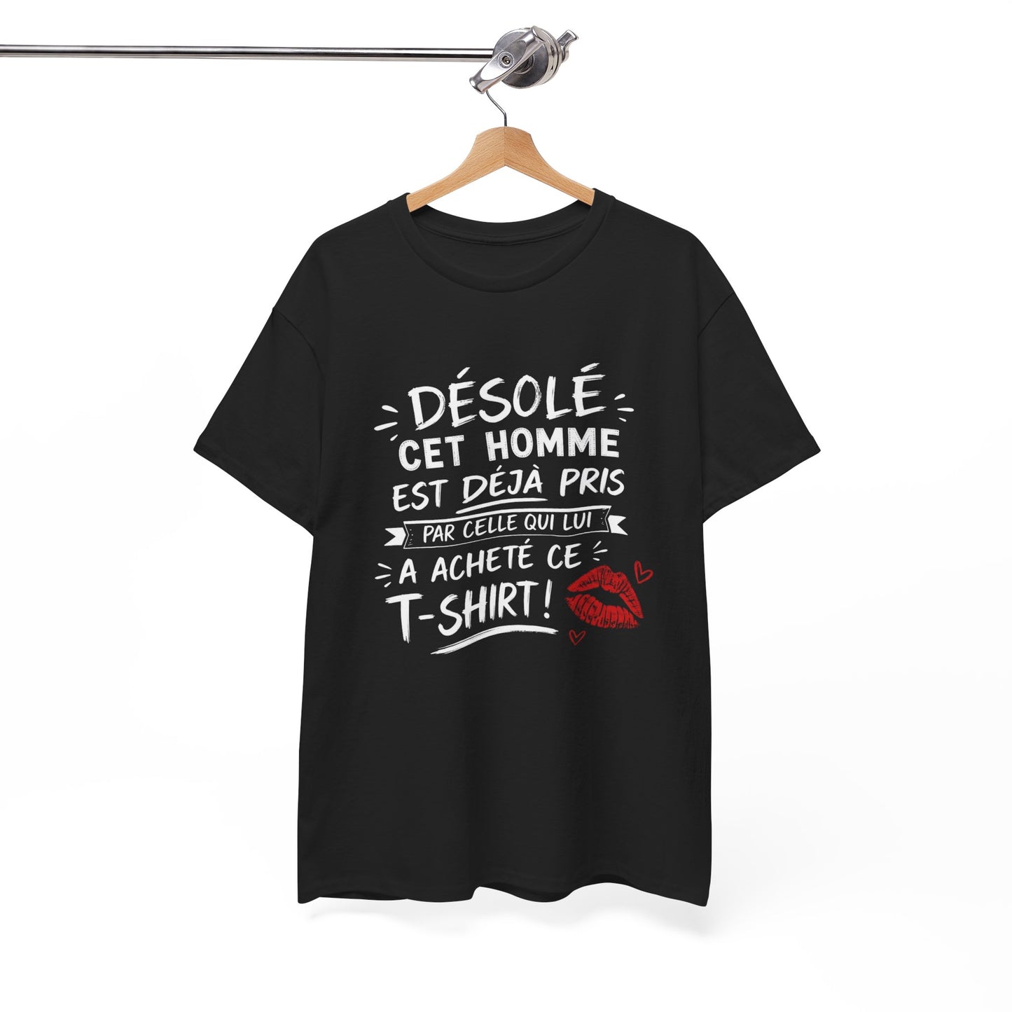 T-Shirt Homme Humour Couple – Désolé Cet Homme Est Déjà Pris – Cadeau Amoureux Mari Petit Ami Saint Valentin