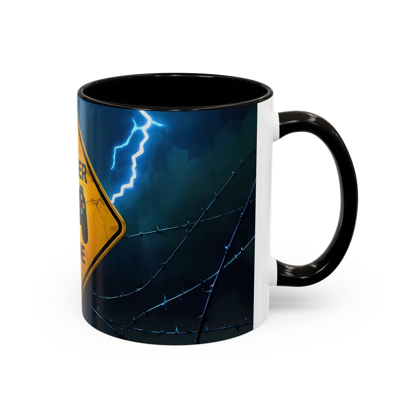 Tasse Gamer Zone – Mug Gaming avec Manette et Effet Néon Électrique – Cadeau Geek Joueur Console 325ml