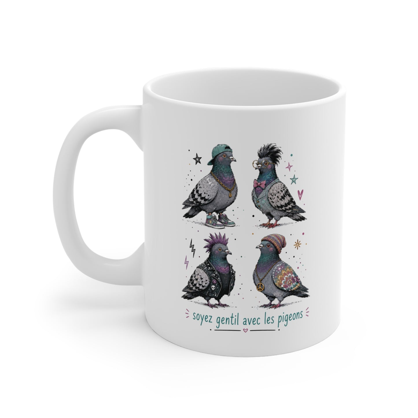 Mug Pigeon Humour – Tasse Oiseaux Drôles et Originaux – Cadeau Amoureux des Animaux Homme et Femme