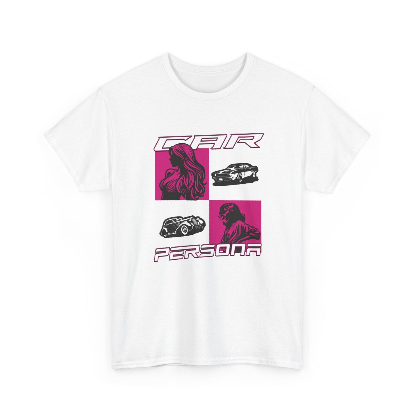 T-Shirt Femme Car Persona – Tee Shirt Voiture Vintage & Femme Style – Design Auto Chic Noir Blanc Gris Cadeau