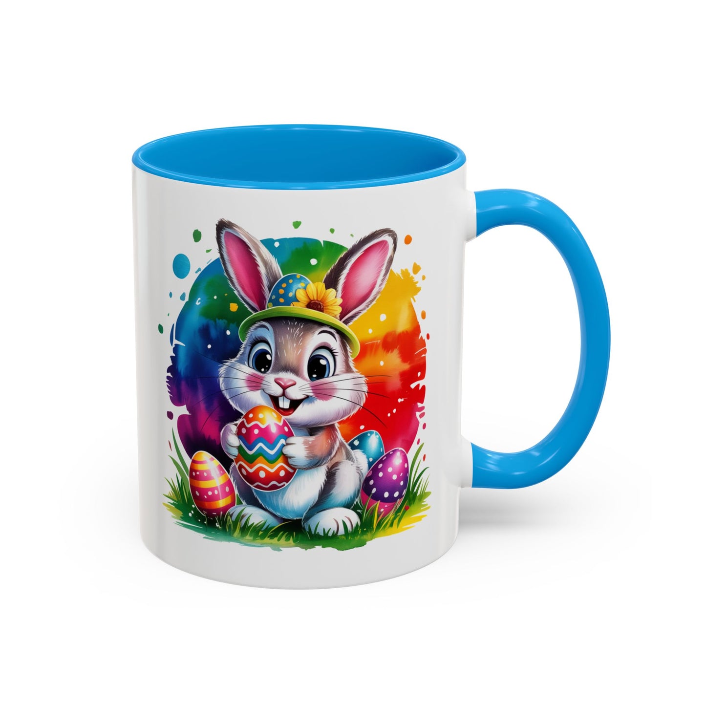 Mug Lapin de Pâques – Tasse Œufs Colorés Kawaii – Cadeau Printemps et Pâques – Céramique 325ml