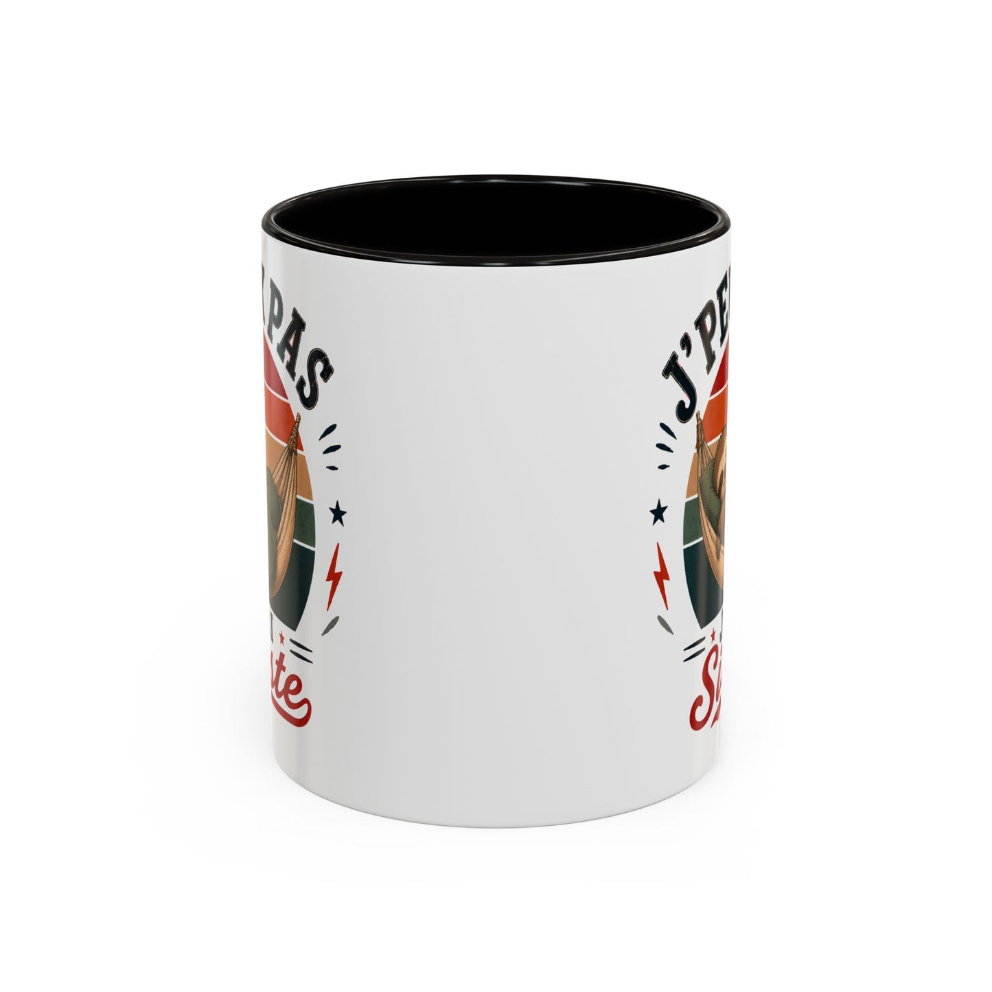 Tasse J’Peux Pas J’Ai Sieste – Mug Humour Paresseux Relaxation Vintage – Cadeau Détente Homme Femme 325ml