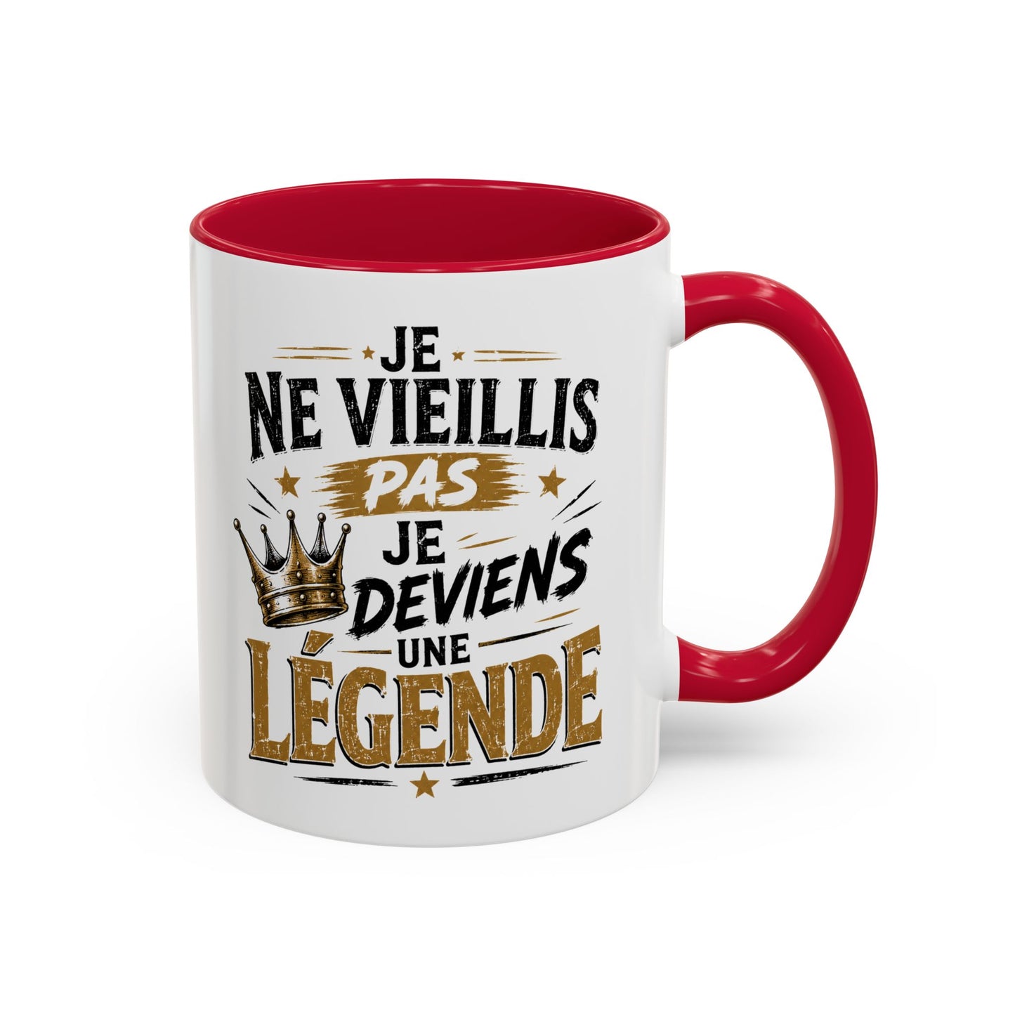 Mug Homme Humour – Tasse Anniversaire Légende – Cadeau Original Homme Papa Papy Ami Collègue Noir Bleu Rouge