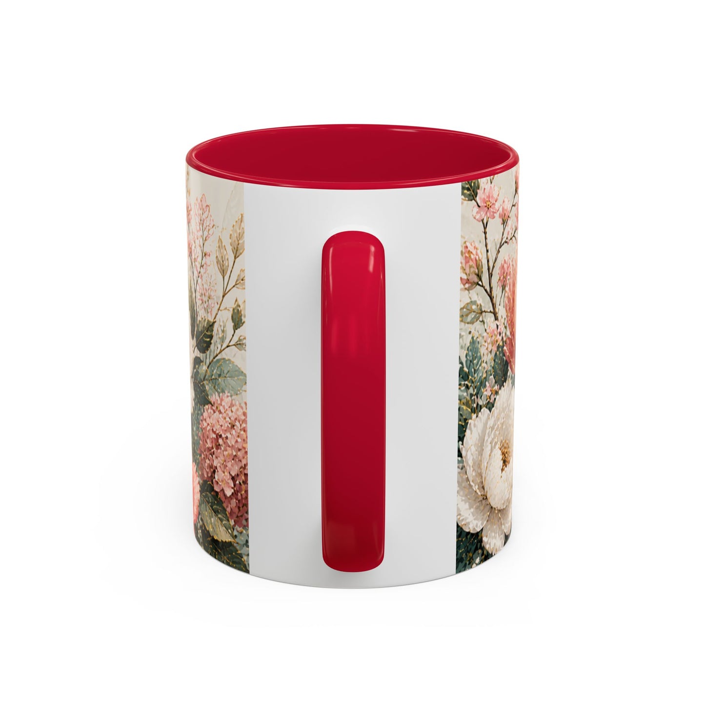 Tasse Florale Colibri et Pivoines – Mug Aquarelle Chic avec Fleurs Roses et Blanches – Design Nature 325ml