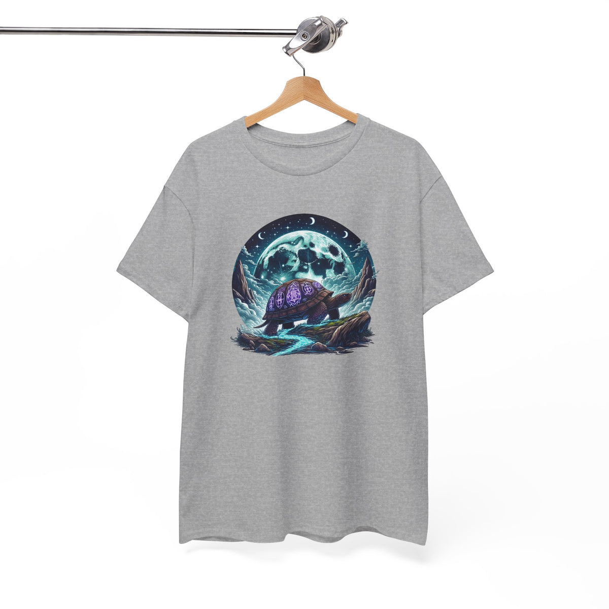 Tee Shirt Tortue Mystique Homme Femme – T-Shirt Tortue Lune Univers Fantastique – Illustration Magique – Idée Cadeau Originale