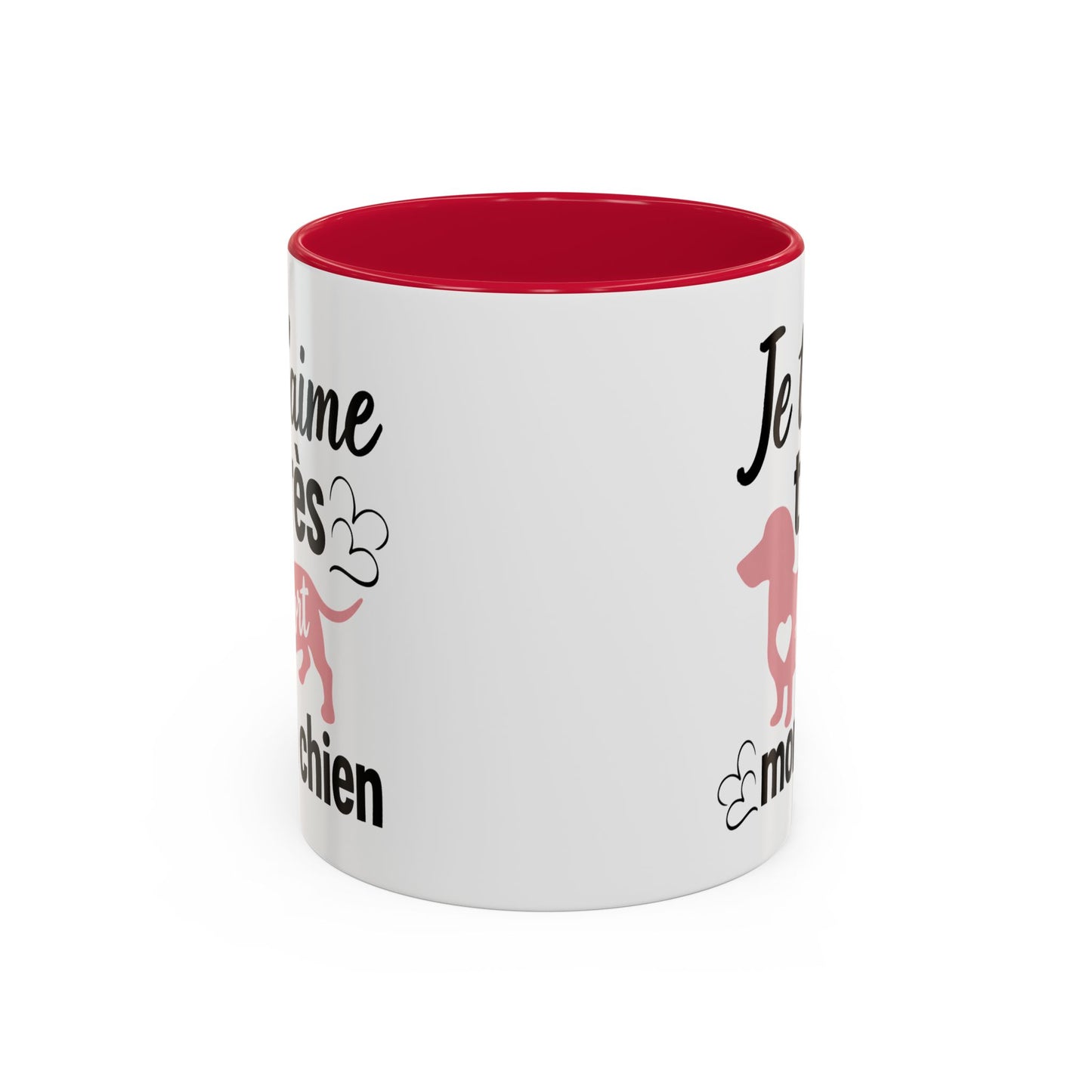 Mug Teckel Homme et Femme – Tasse Chien pour Maître et Maîtresse – Cadeau Amoureux des Chiens et Animaux – Idée Cadeau Propriétaire de Teckel – 325 ml Noir Bleu Rouge
