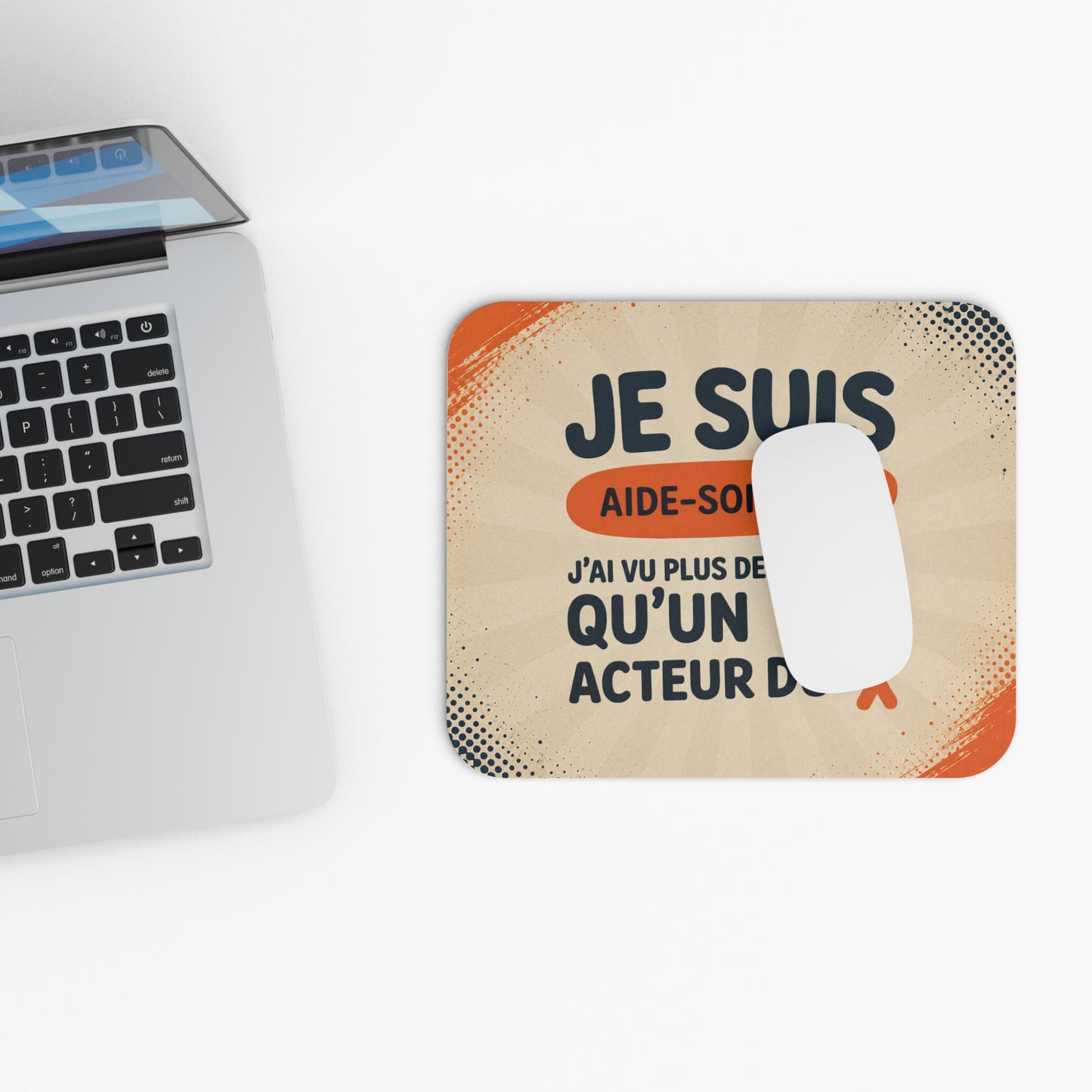 Tapis de Souris 22x18cm Humour Aide Soignant  Cadeau  Homme  Collègue Bureau Gaming