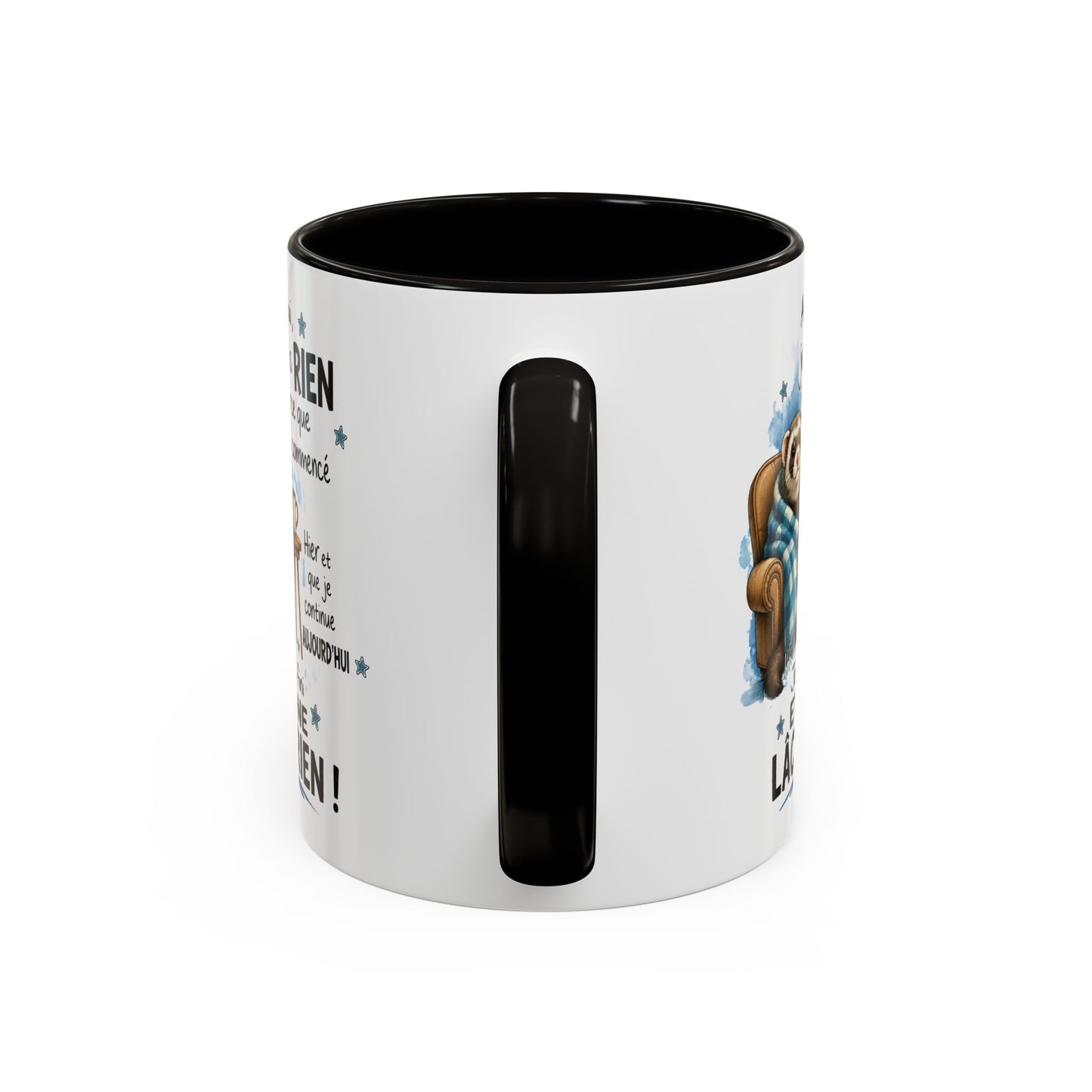 Tasse Furet Homme et Femme – Mug Humour Fatigue Paresse Repos – Cadeau Original Amusant pour Collègue Ami 325 ml