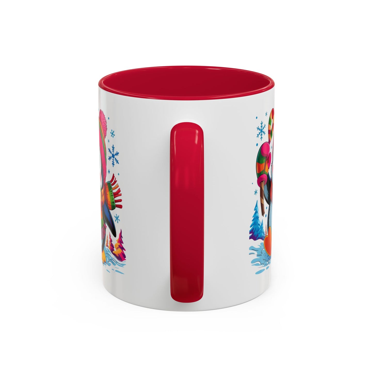 Mug Pingouin Mignon Hiver – Tasse Animaux Kawaii Neige – Cadeau Noël Fun et Coloré – Céramique 325ml