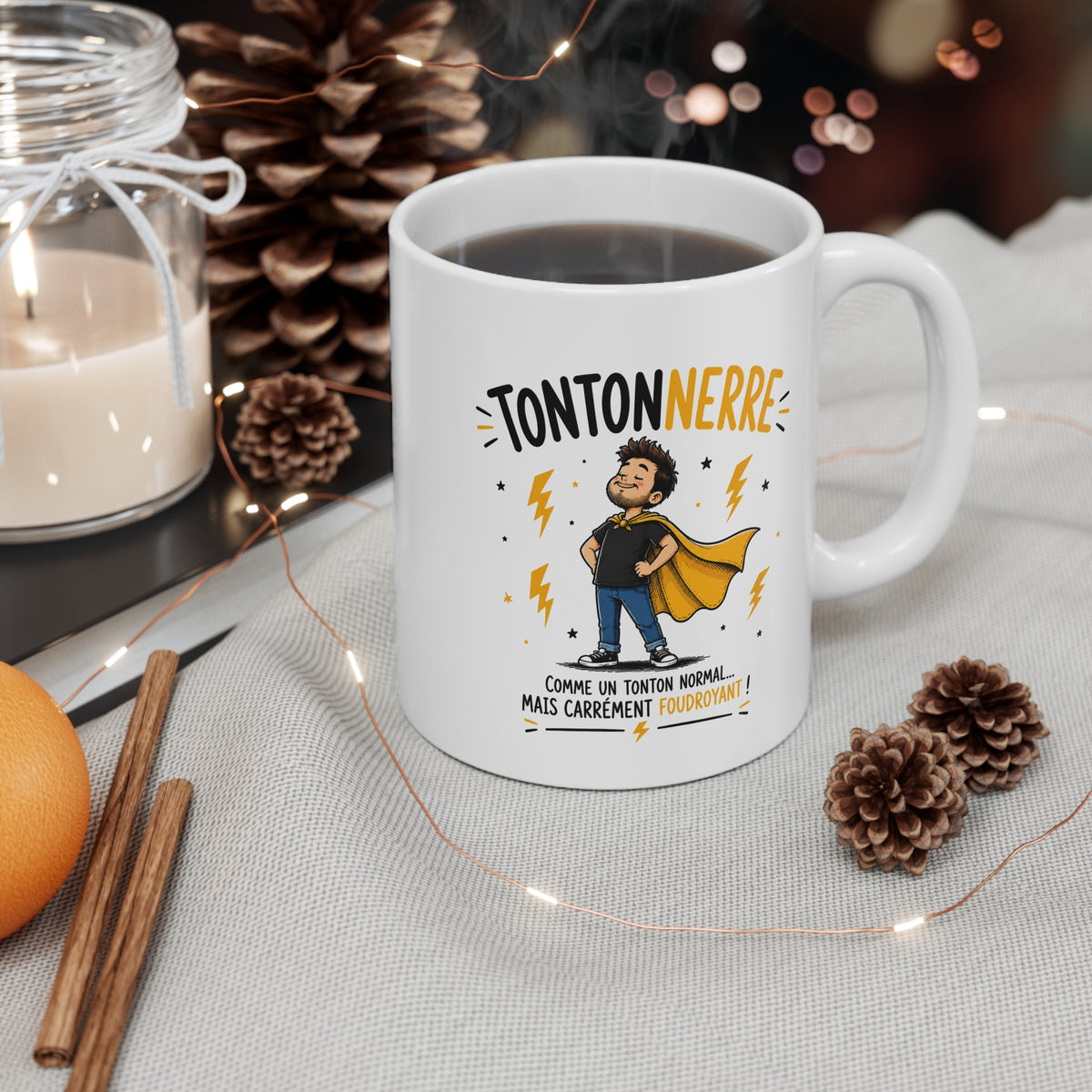 Mug Tontonnerre – Tasse Humoristique pour Tonton – Comme un Tonton Normal Mais Carrément Électrique – Idée Cadeau Originale Anniversaire Noël Famille