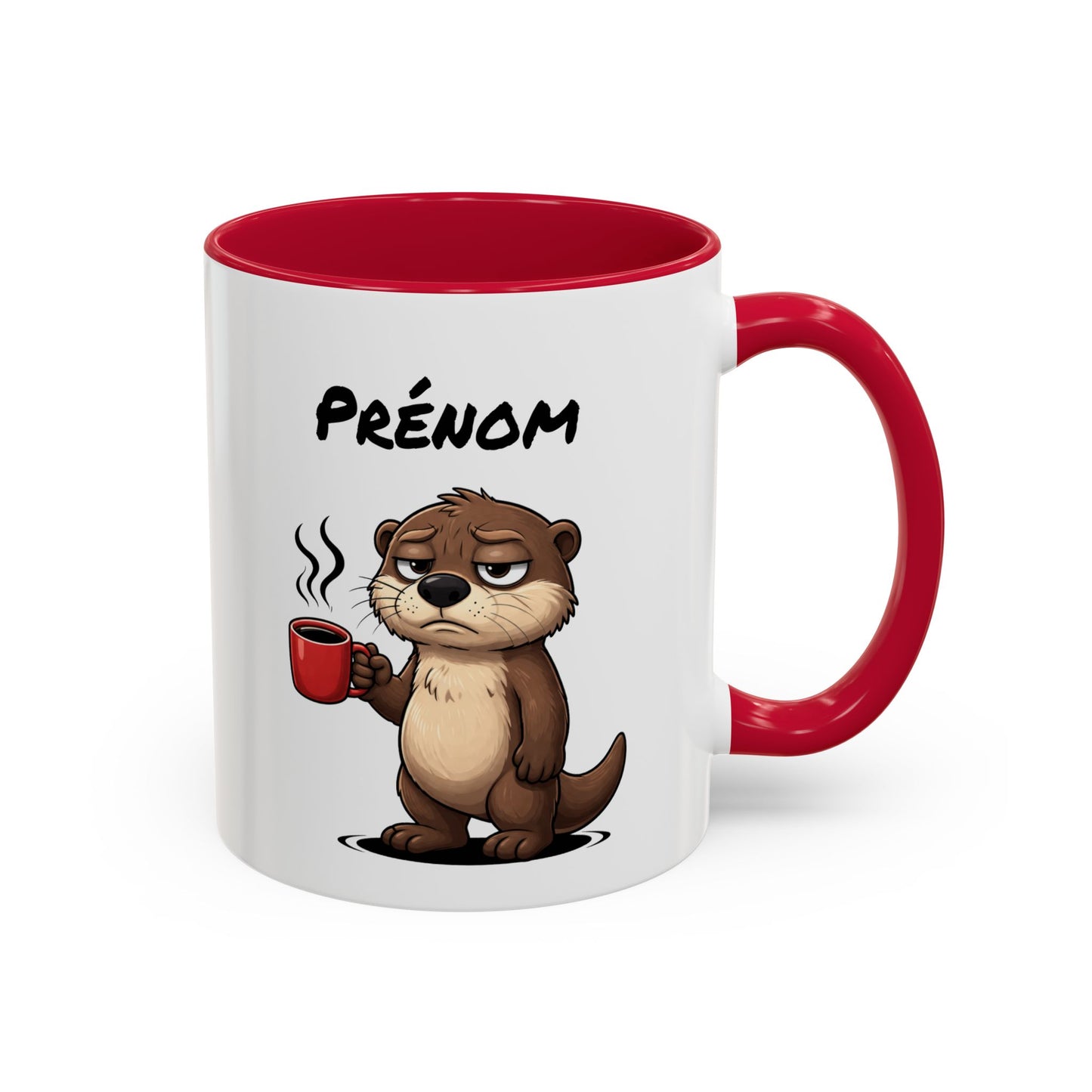 Mug Loutre Fatiguée Personnalisable 325ml – Tasse Café Humoristique Animal Mignon Drôle Réveil Difficile