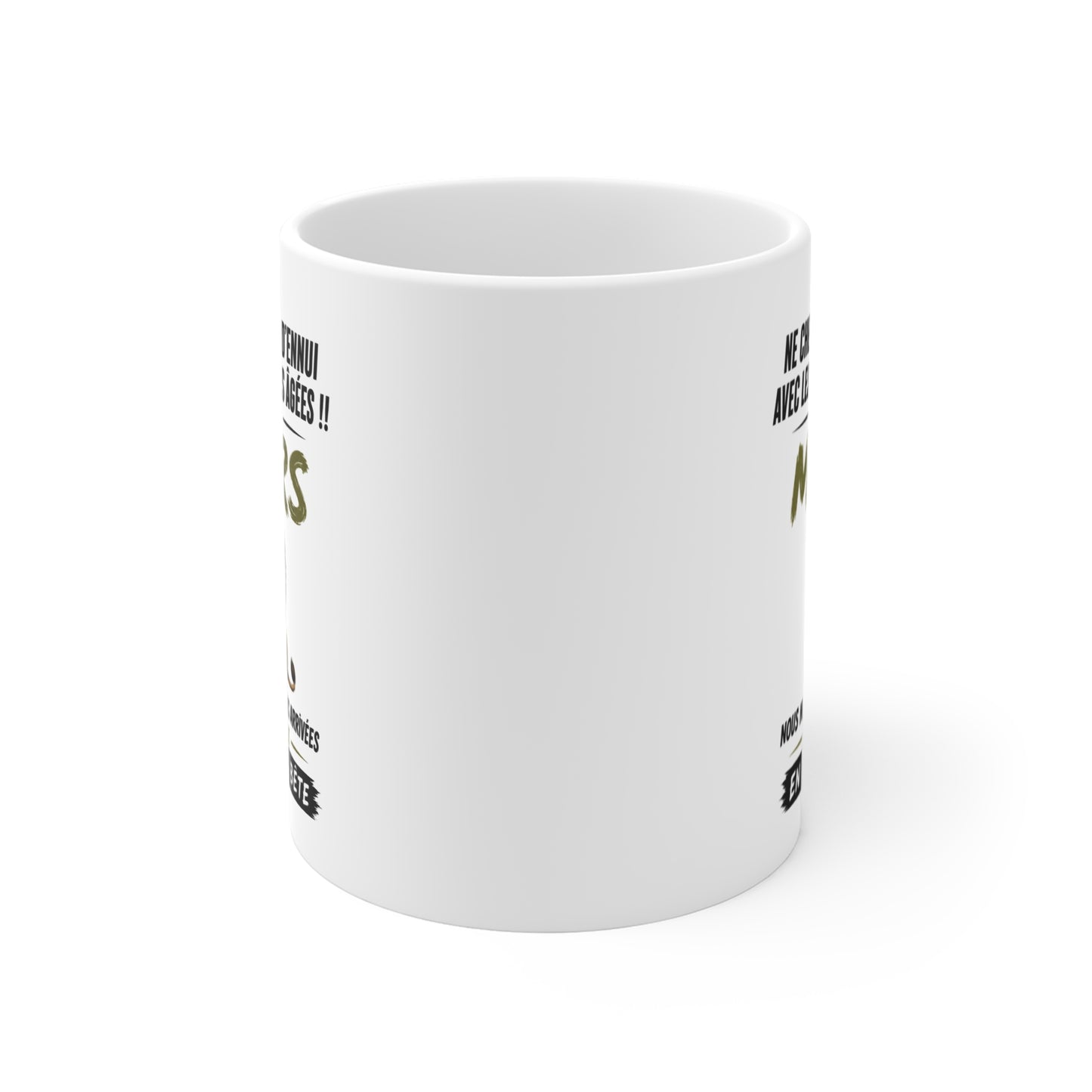 Tasse Retraite Mars Humour – Mug Personne Âgée Lion Drôle – Cadeau Retraité 325ml