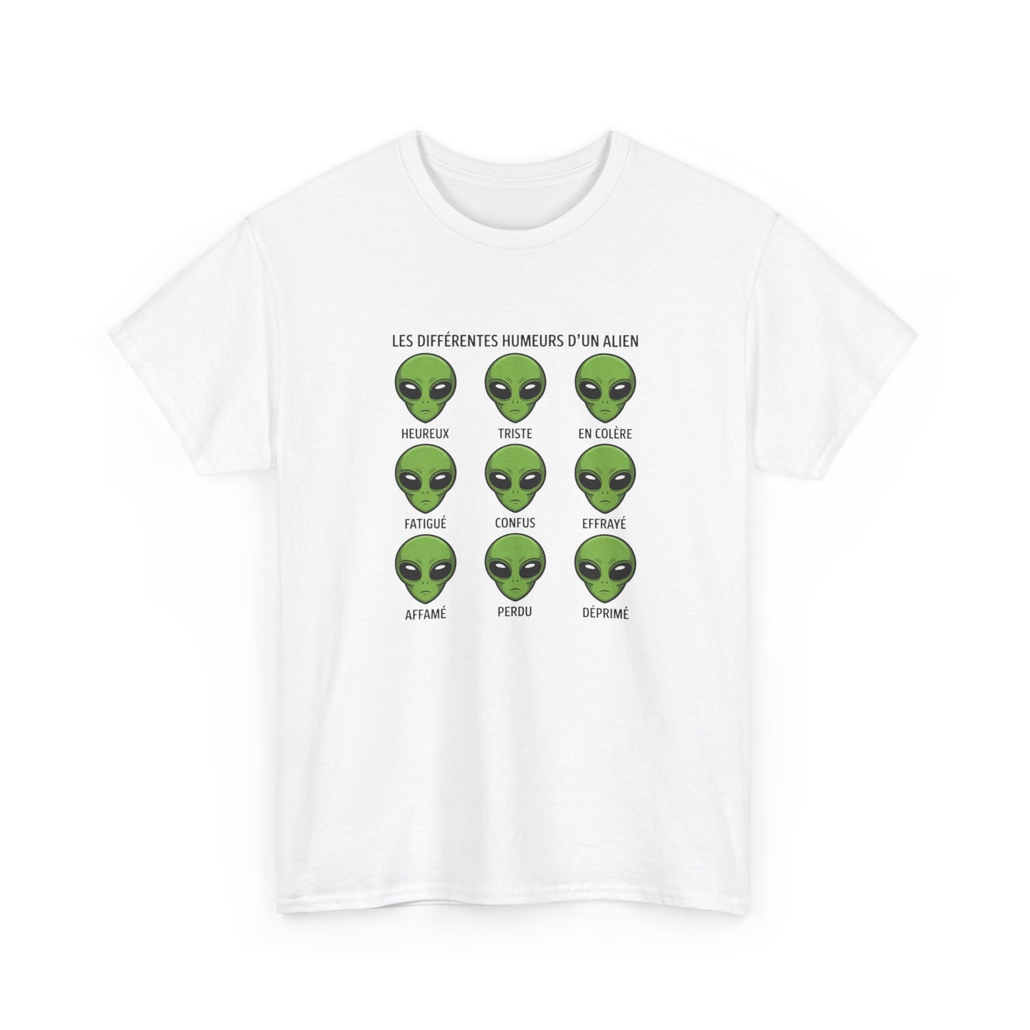 Tee Shirt Humour Alien Les différentes humeurs d’un extraterrestre – Cadeau drôle science fiction
