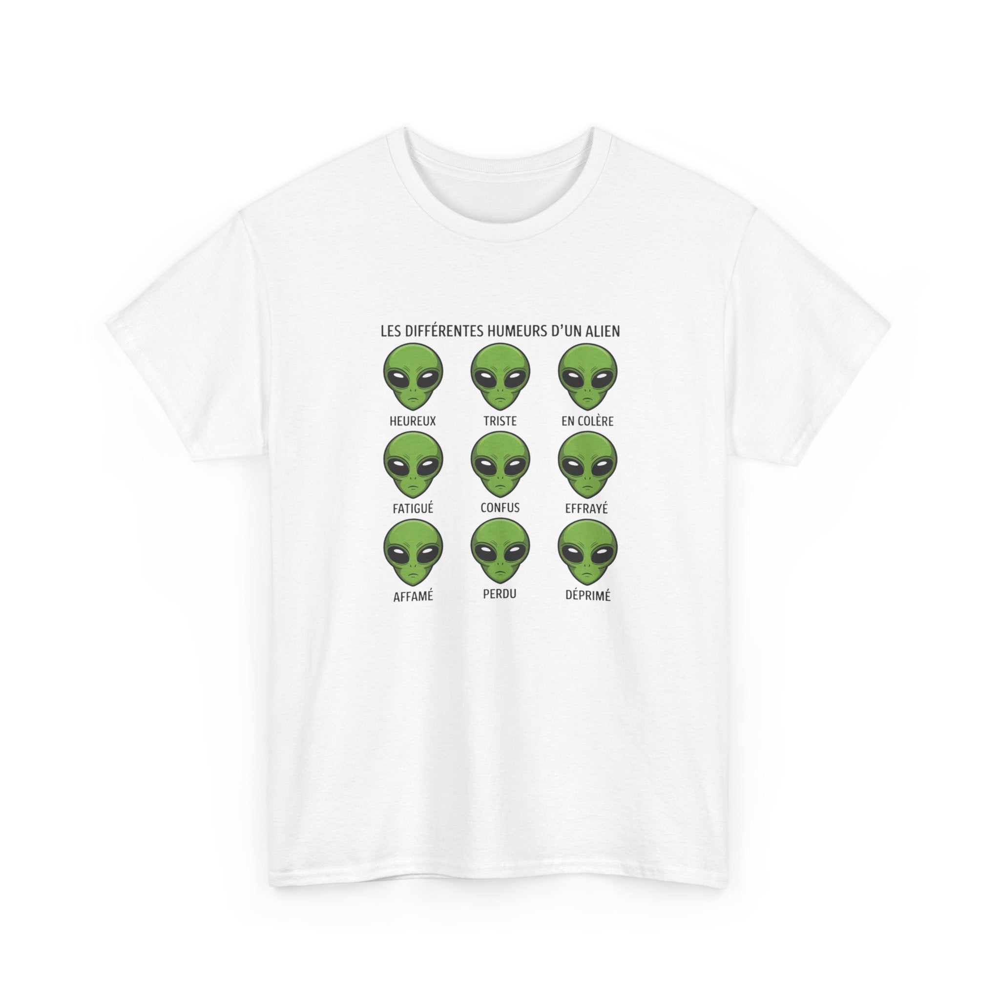 Tee Shirt Humour Alien Les différentes humeurs d’un extraterrestre – Cadeau drôle science fiction