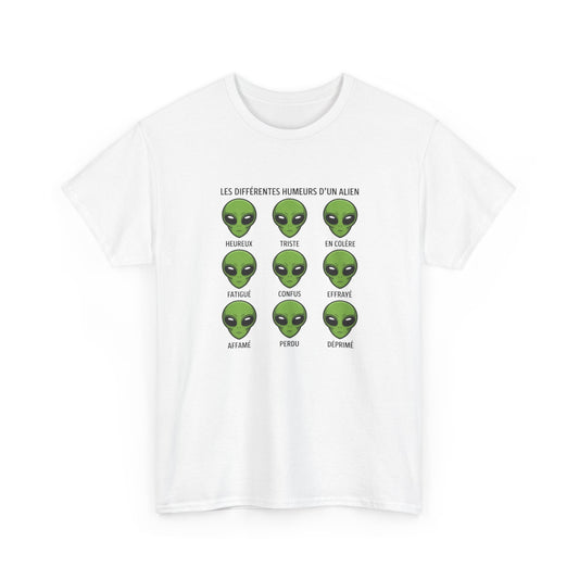 Tee Shirt Humour Alien Les différentes humeurs d’un extraterrestre – Cadeau drôle science fiction