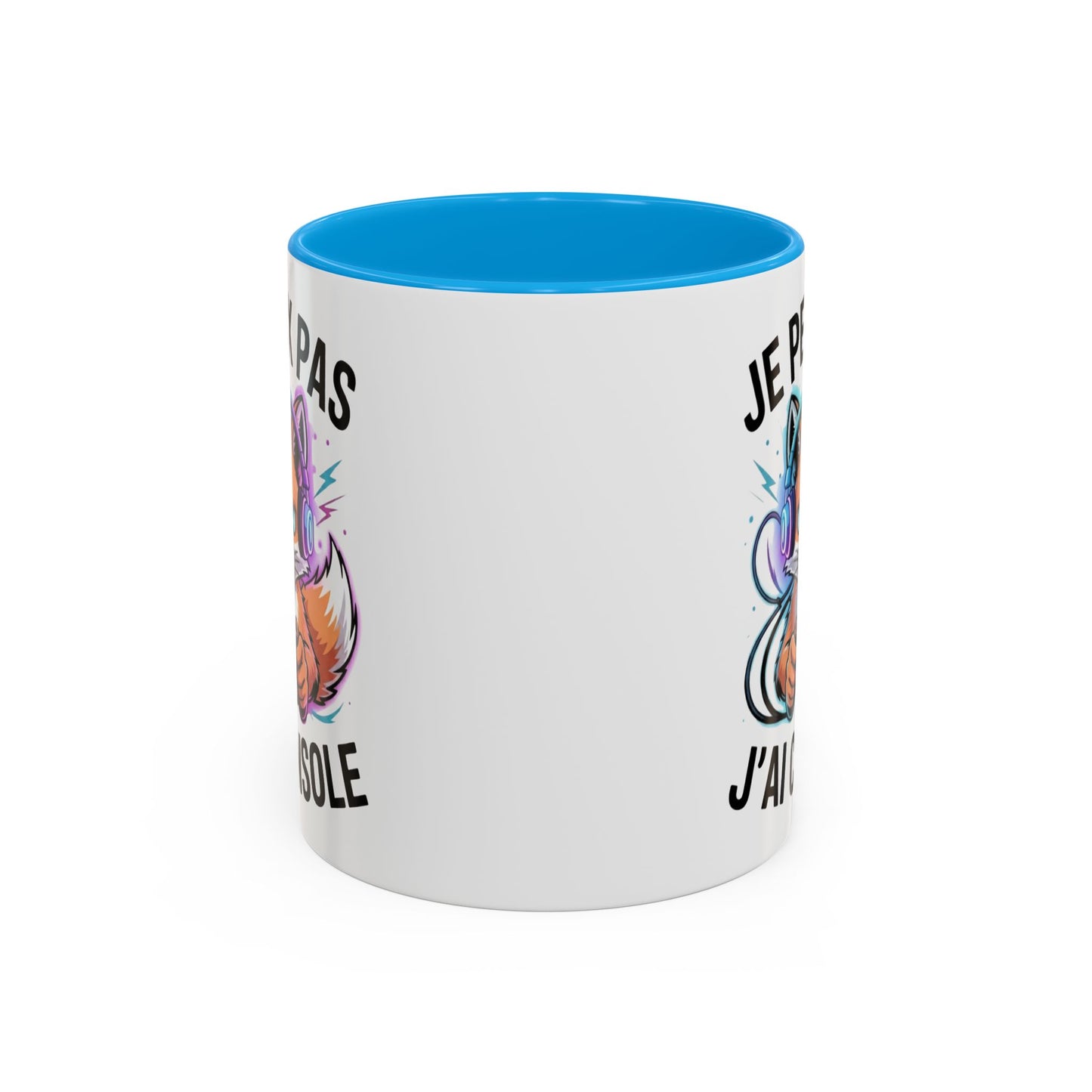 Mug Gamer Humoristique – Tasse Gaming Renard Casque Manette – Cadeau Joueur Geek – Céramique 325ml Noir Bleu Rouge
