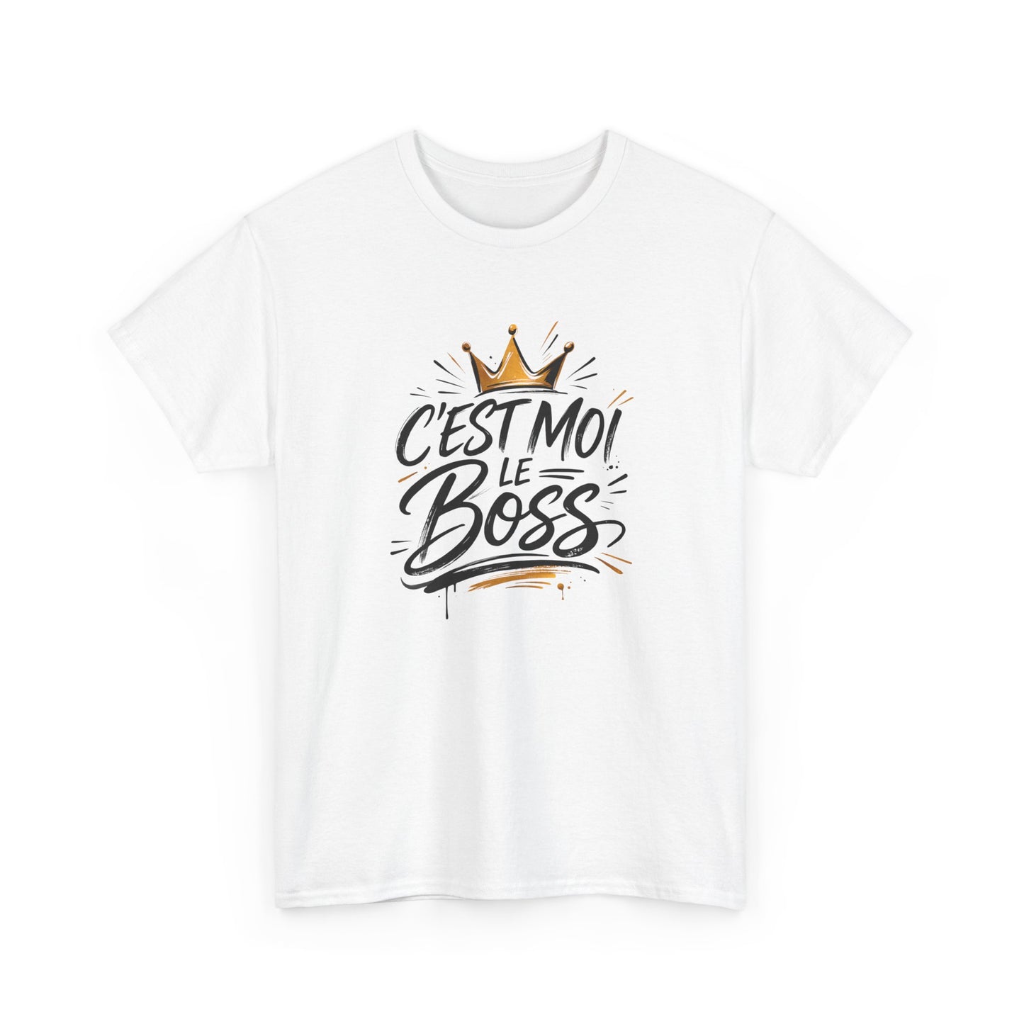 T-Shirt "C’est Moi le Boss" – Design Couronne Dorée – Tee-Shirt Humoristique Confiance et Leadership