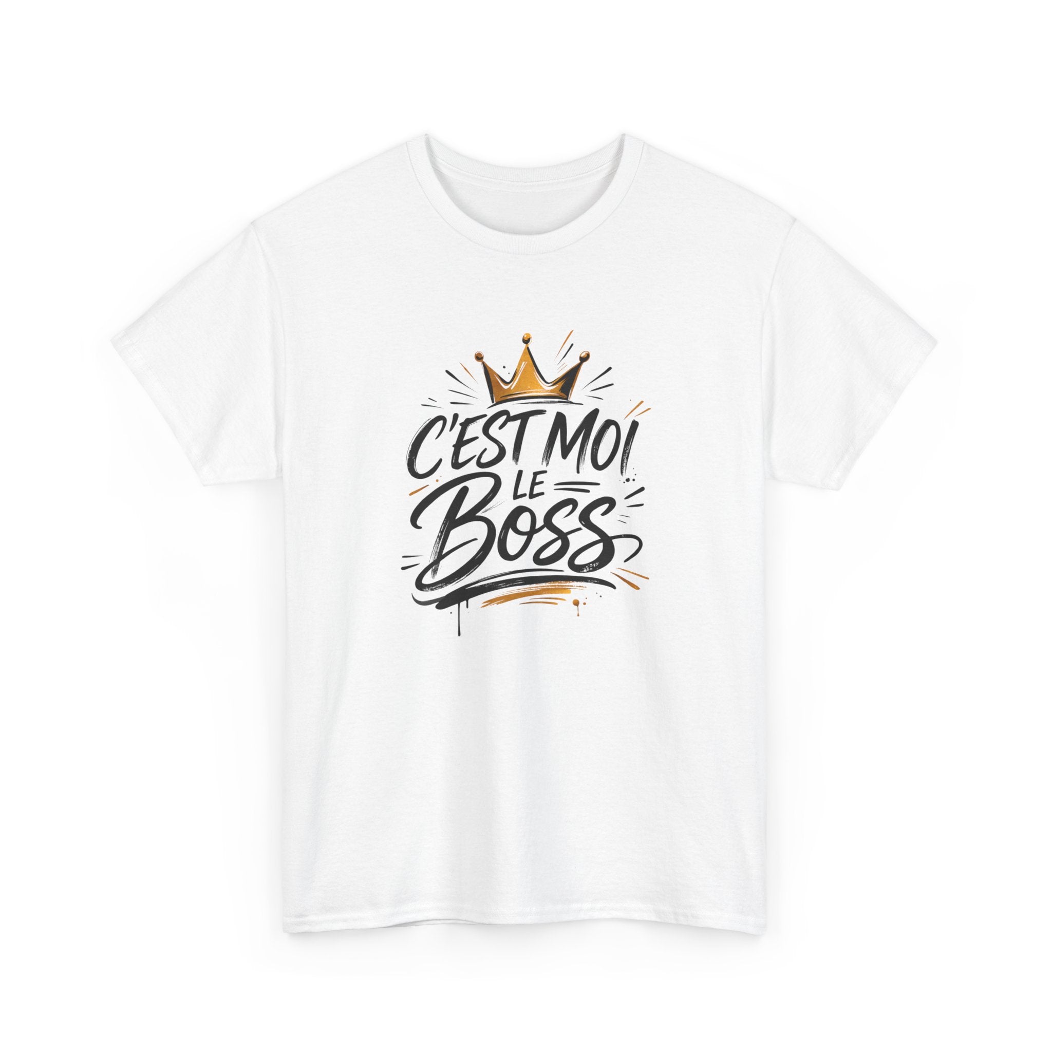 T-Shirt "C’est Moi le Boss" – Design Couronne Dorée – Tee-Shirt Humoristique Confiance et Leadership